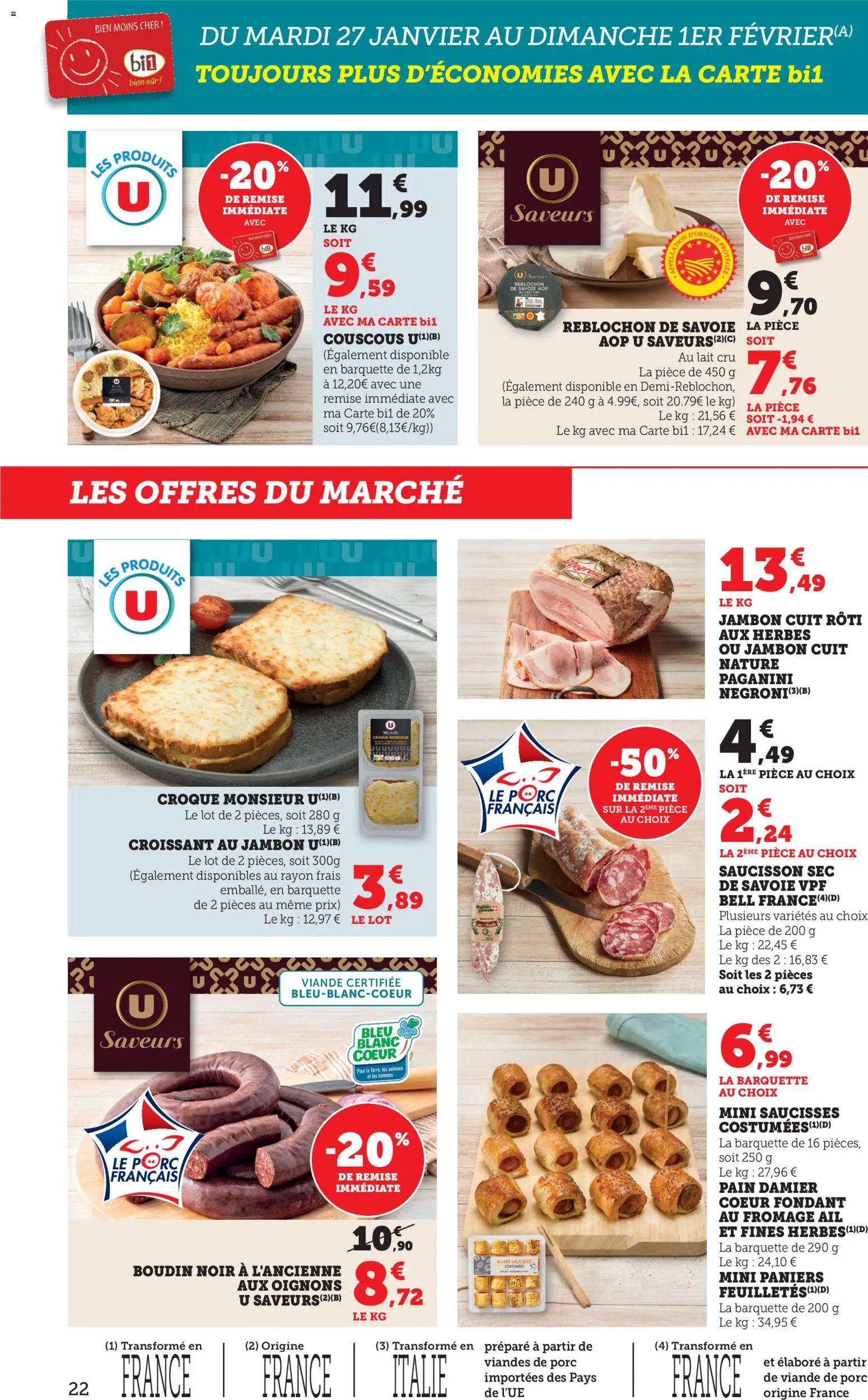 {H1} | Page: 22 | Produits: Reblochon, Fromage, Jambon, Viande