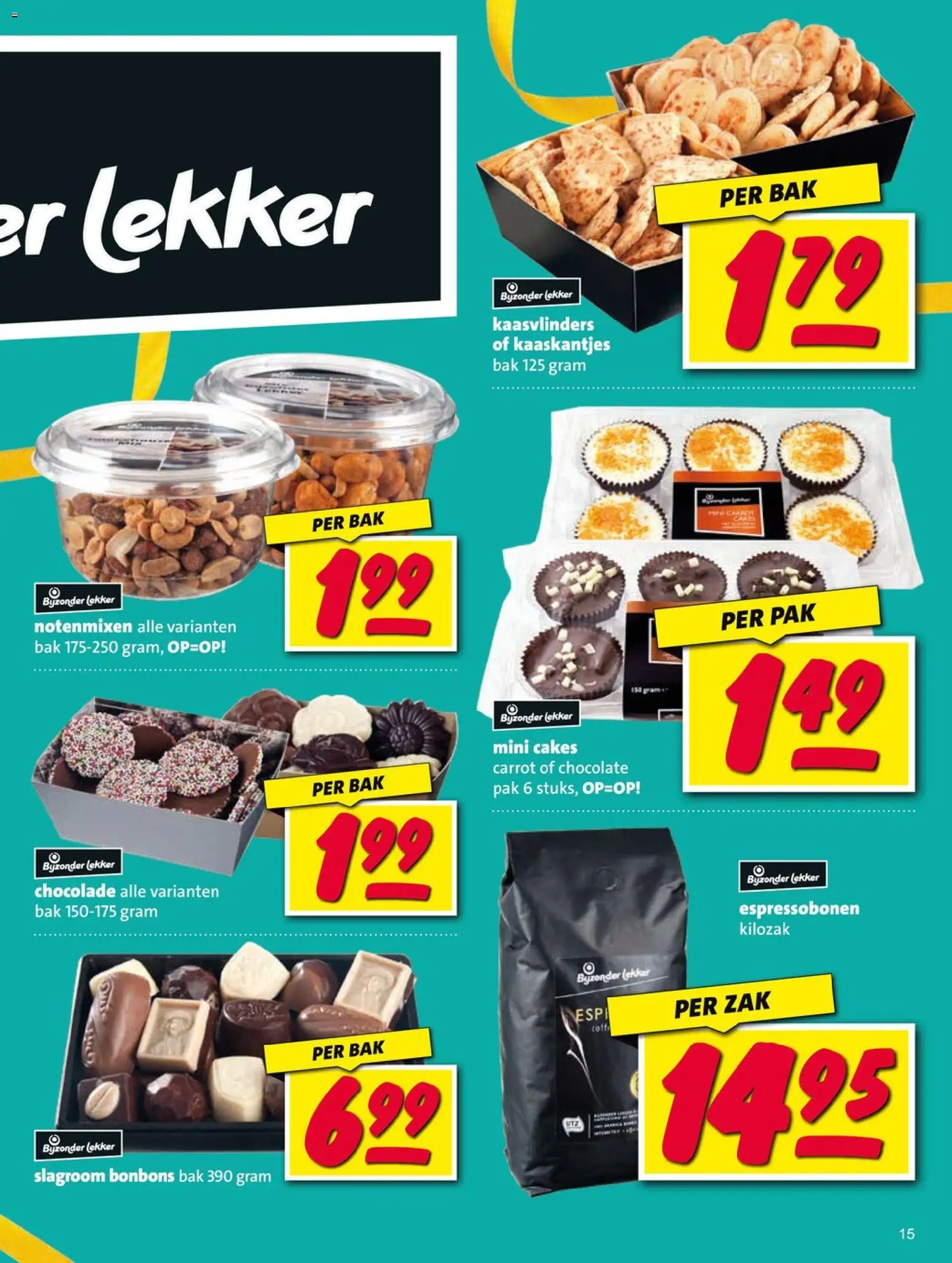 {H1} | Pagina: 15 | Producten: Chocolade, Slagroom, Zak