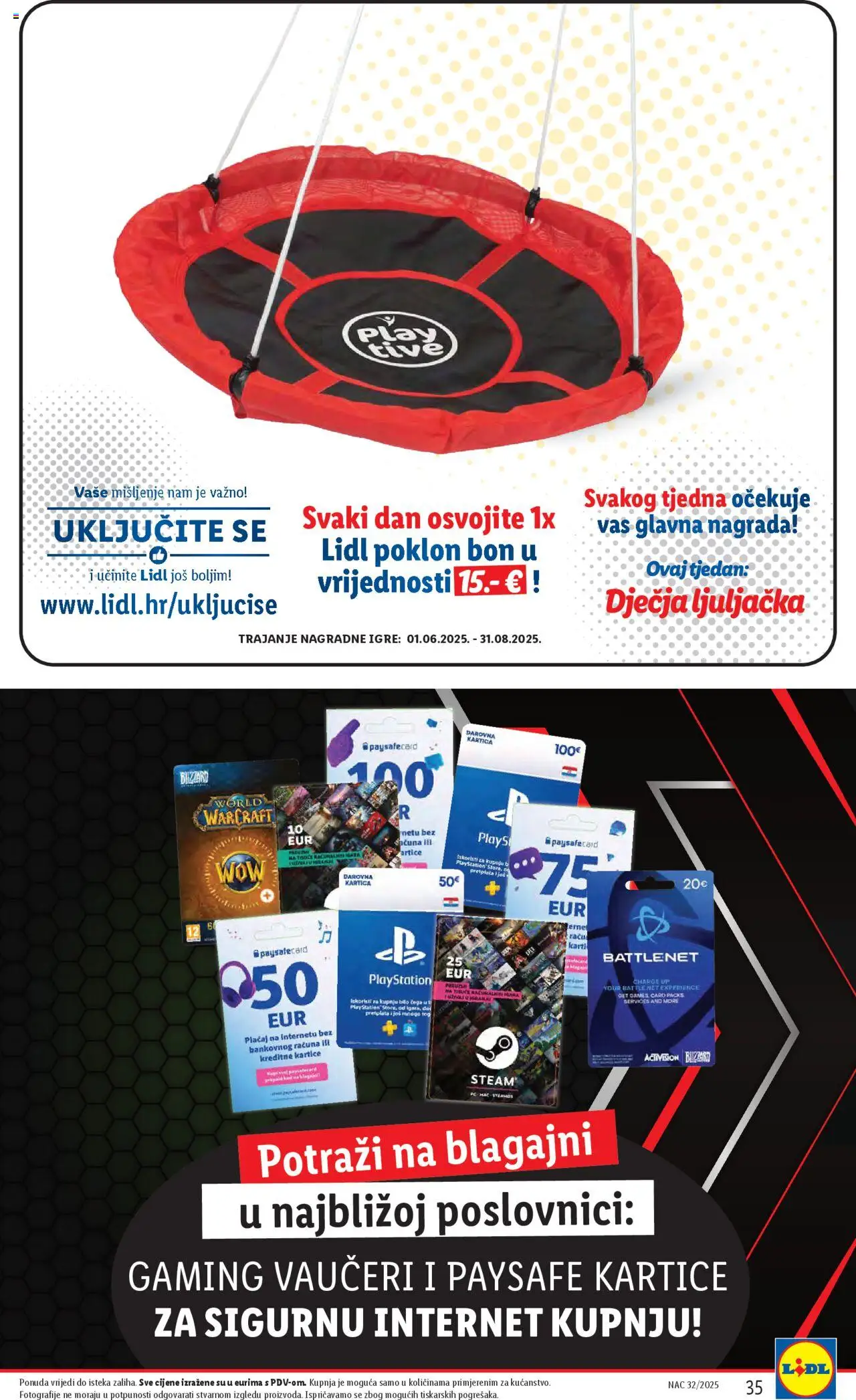 Lidl katalog | vrijedi od 04.08.2025 | Stranica: 35 | Proizvodi: Ljuljačka, PC, Playstation