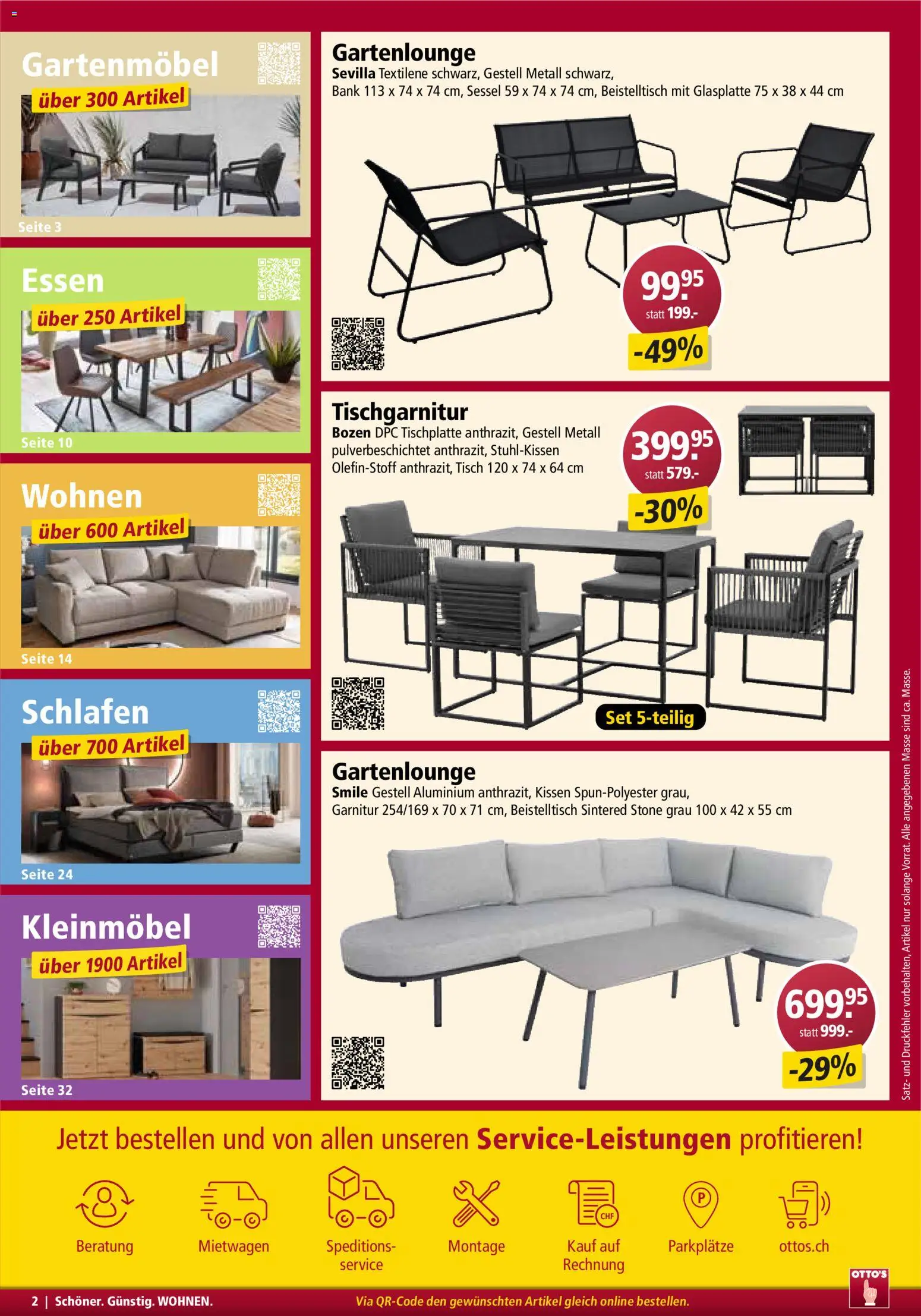 Otto's Aktionen Möbelflyer – gültig ab 01.03.2026 | Seite: 2 | Produkte: Kissen, Sessel, Gartenmöbel, Beistelltisch