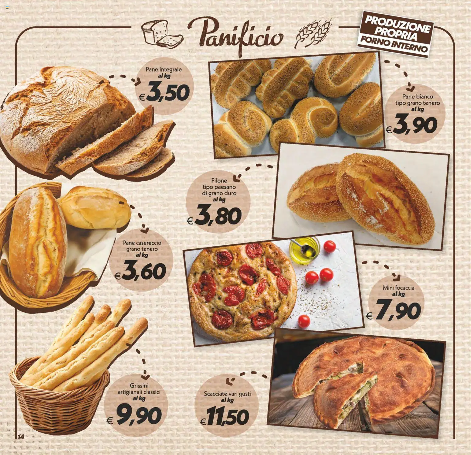 Volantino SuperConveniente del 25.11.2025 | Pagina: 14 | Prodotti: Pane, Focaccia, Grissini, Forno