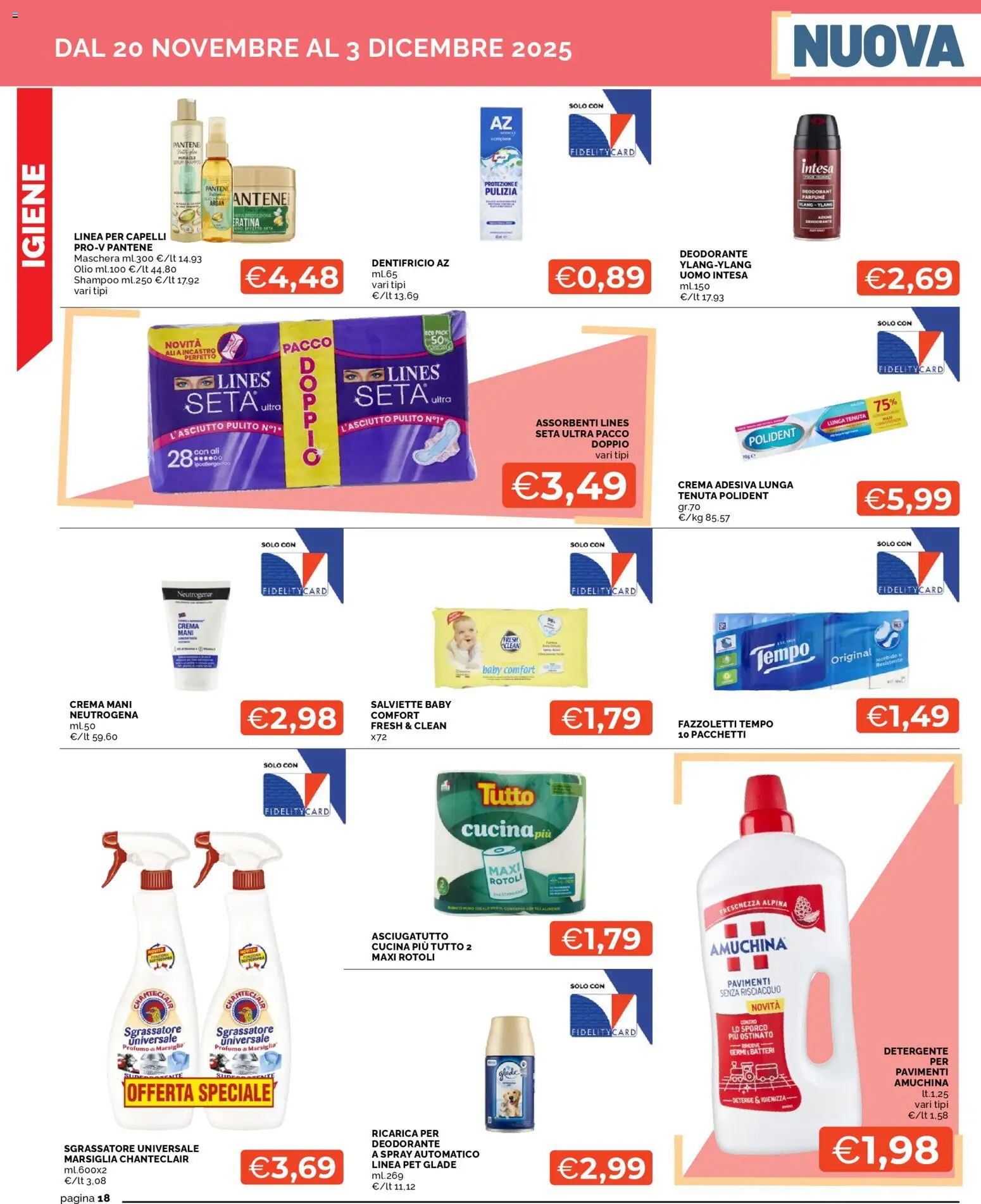 Volantino Mercatò del 18.11.2025 | Pagina: 18 | Prodotti: Maschera, Dentifricio, Detergente, Profumo