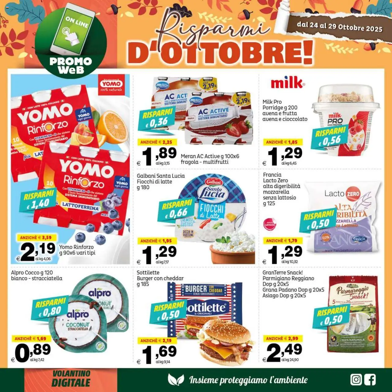 Volantino Elite Supermercati del 24.10.2025 | Pagina: 2 | Prodotti: Frutta, Mozzarella, Cocco, Parmigiano