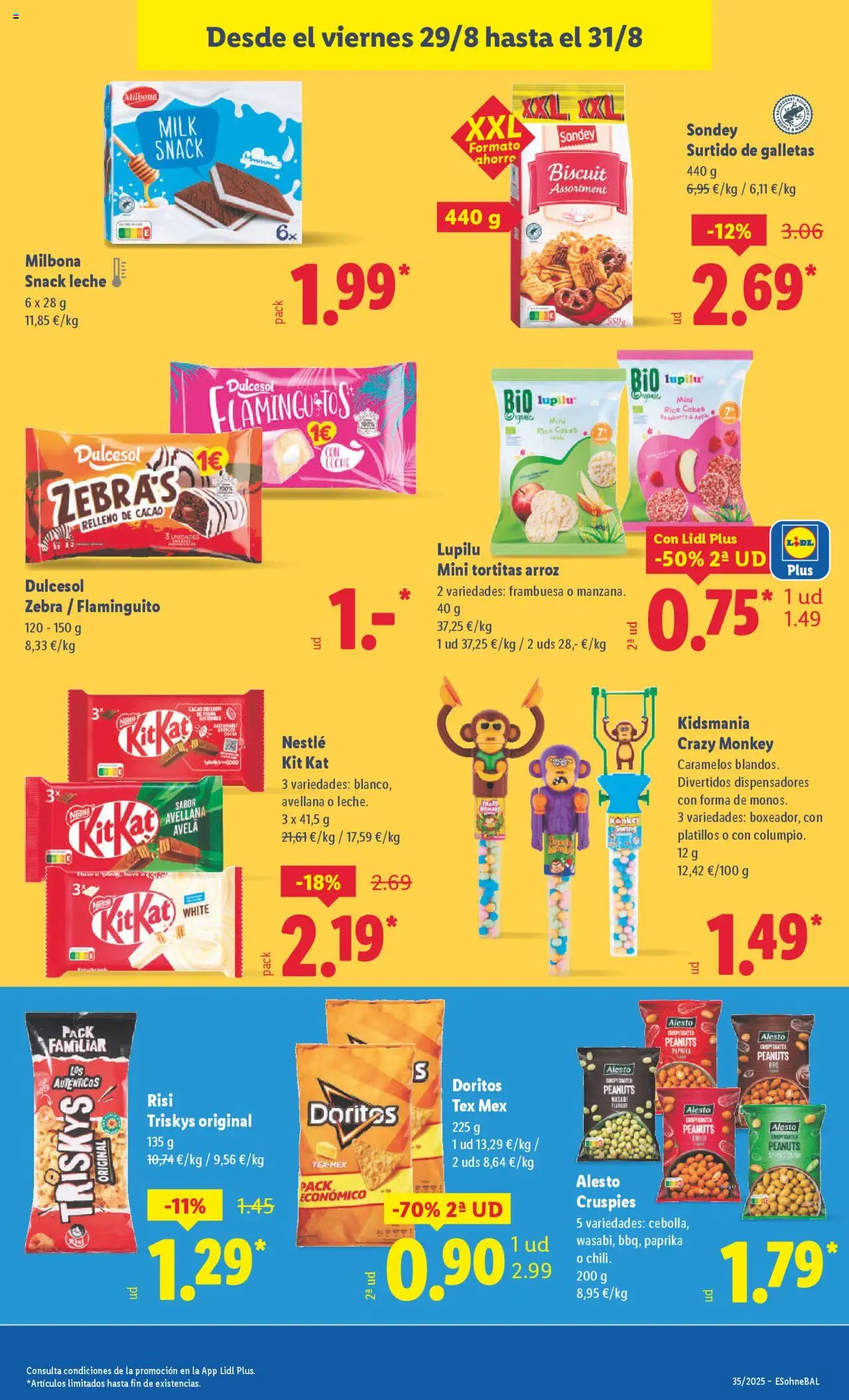 Lidl catálogo BCN │ válido desde el 25.08.2025 | Página: 17 | Productos: Leche, Arroz, Galletas, Apple