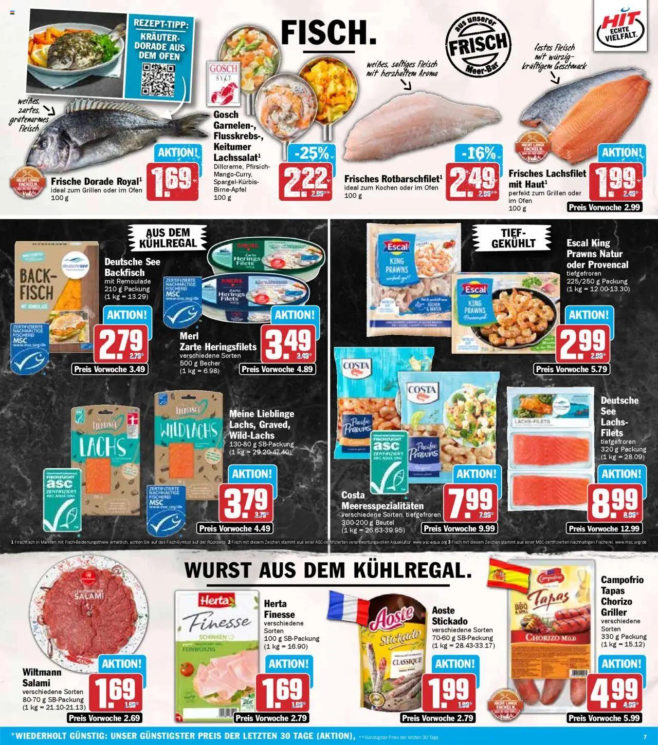 HIT - Baden-Württemberg - gültig ab dem 18.08.2025 | Seite: 7 | Produkte: Garnelen, Schinken, Fleisch, Griller