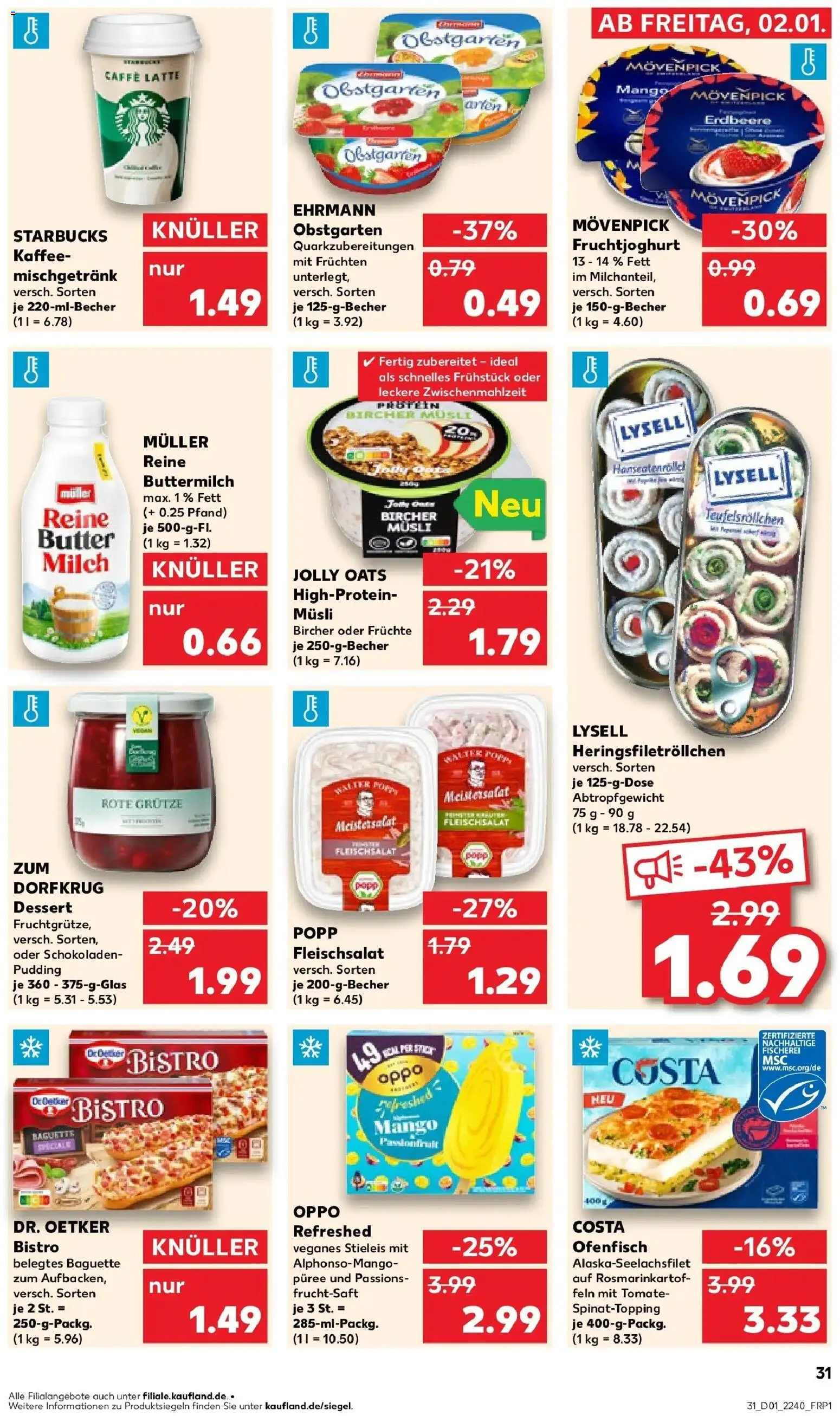 Kaufland prospekt Radolfzell Am Bodensee	 – gültig ab 02.01.2026 | Seite: 31 | Produkte: Buttermilch, Baguette, Pudding, Pizza