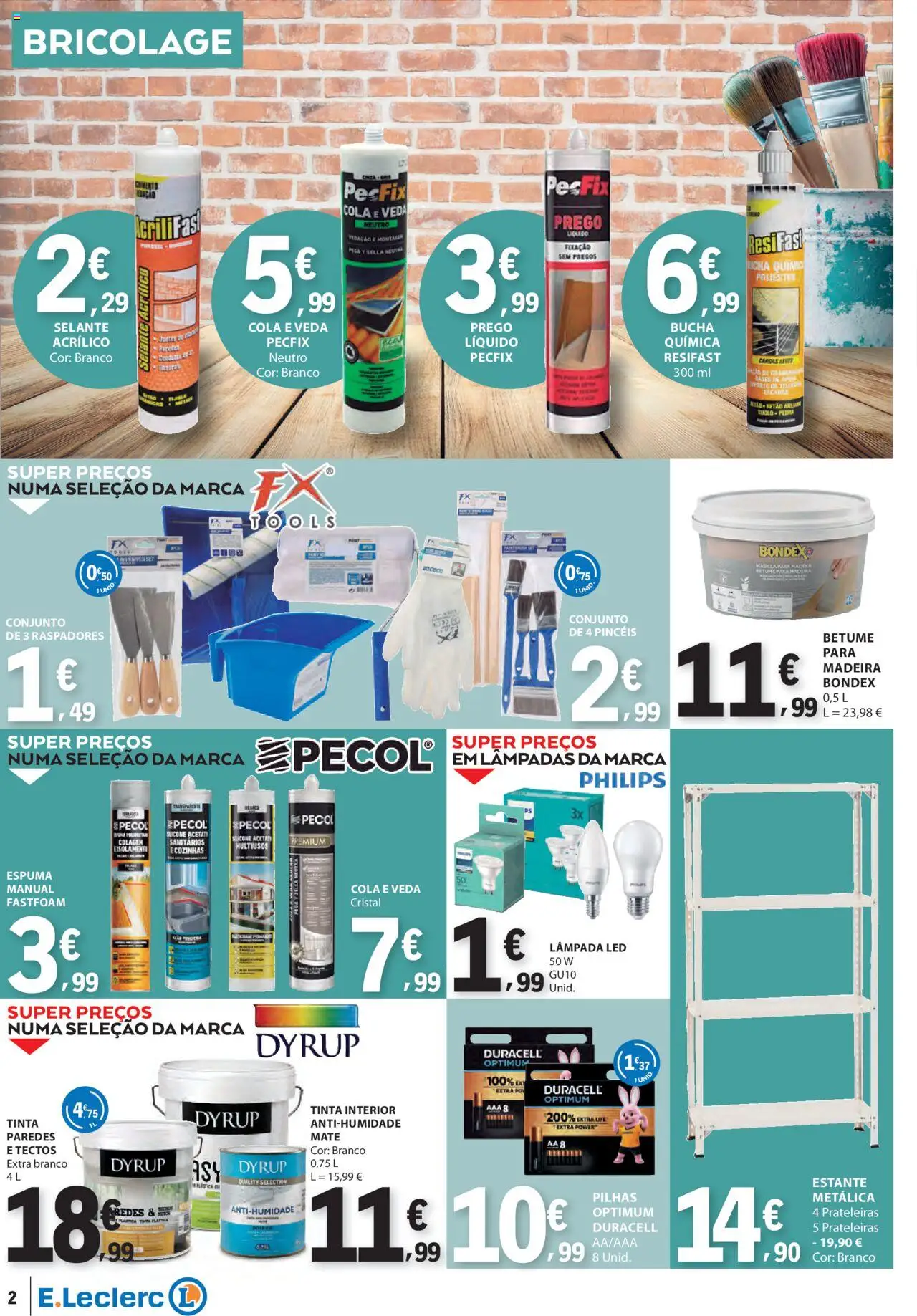 E.Leclerc - Folheto Não Alimentar │ válido de 05.06.2025 | Página: 2 | Produtos: Pó, Tinta, Lâmpadas, Pilhas