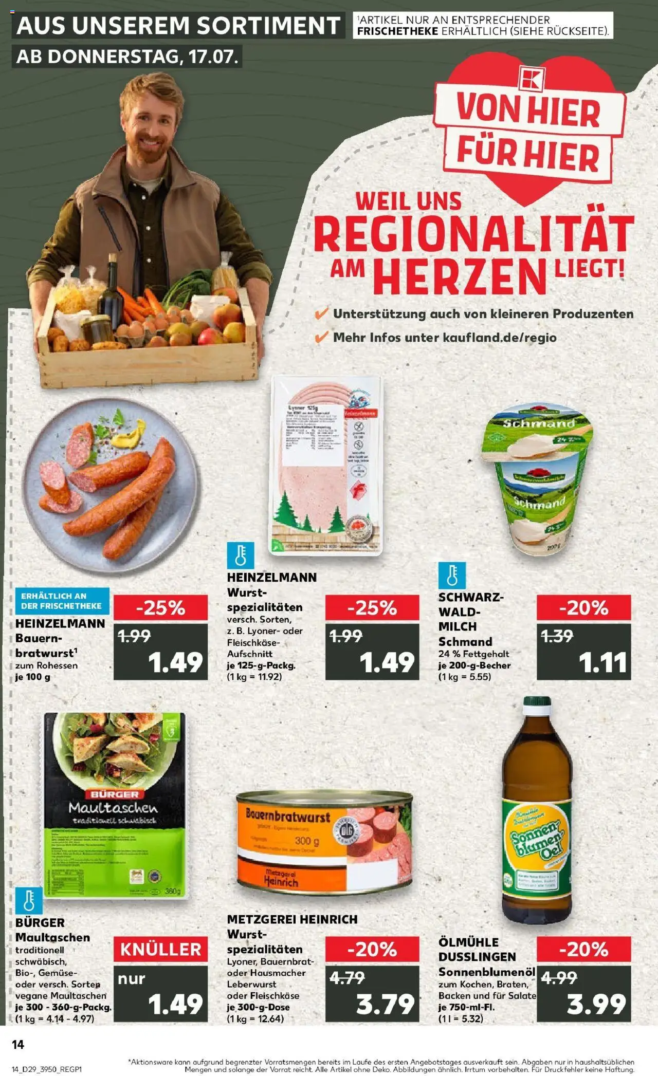 Kaufland prospekt Hechingen	 - gültig ab dem 21.07.2025 | Seite: 27 | Produkte: Milch, Blumen, Gemüse, Wurst