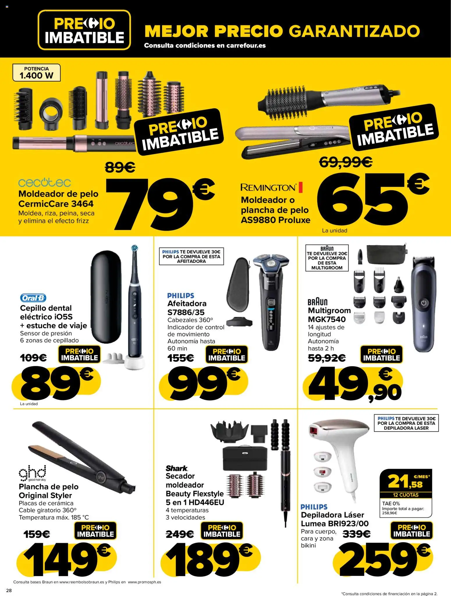 Carrefour - Black Friday │ válido desde el 20.11.2025 | Página: 28 | Productos: Té, Cable, Afeitadora, Plancha de pelo