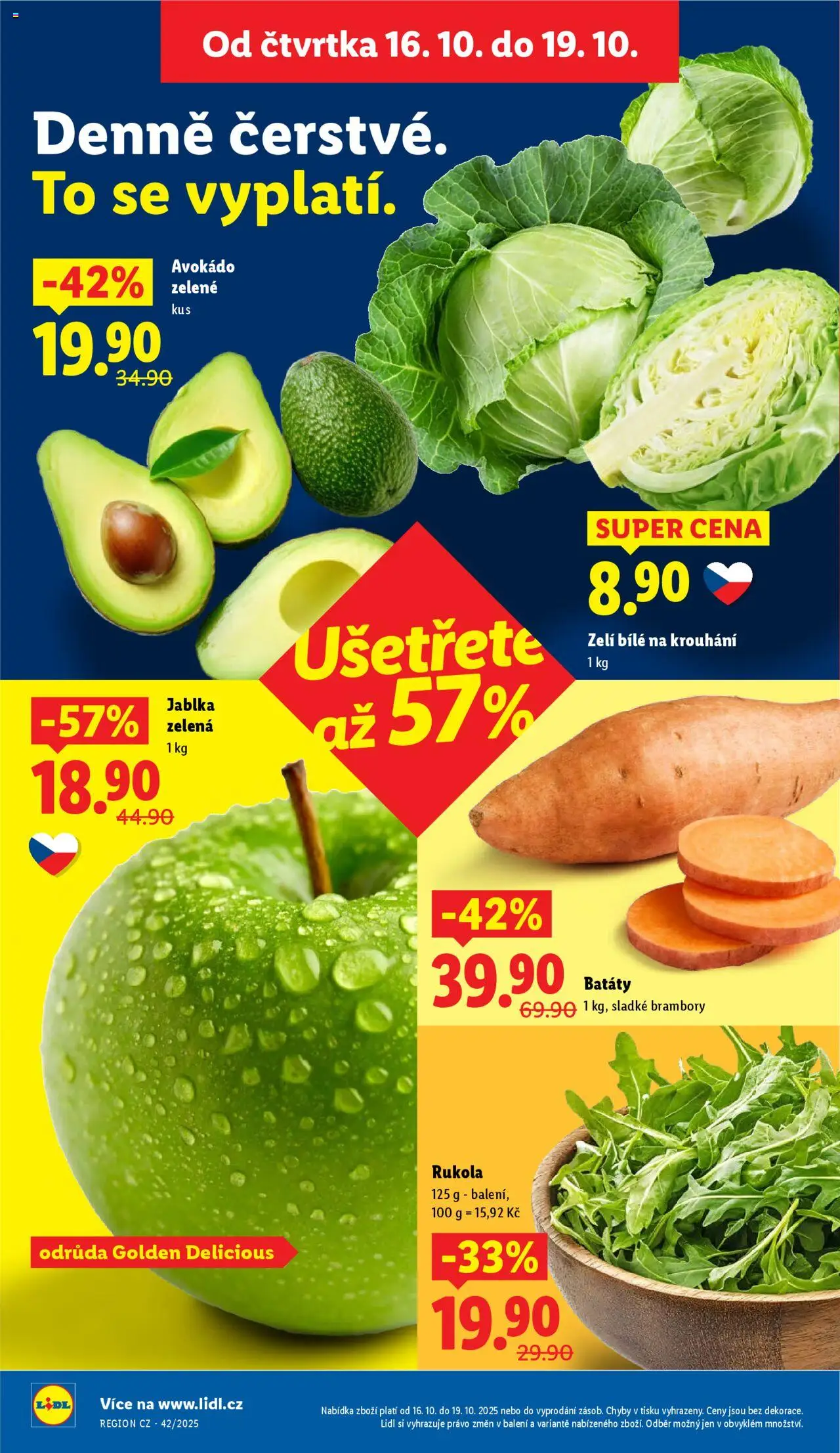 Lidl leták od 16.10.2025 | Strana: 8 | Produkty: Jablka, Zelí, Brambory, Avokádo
