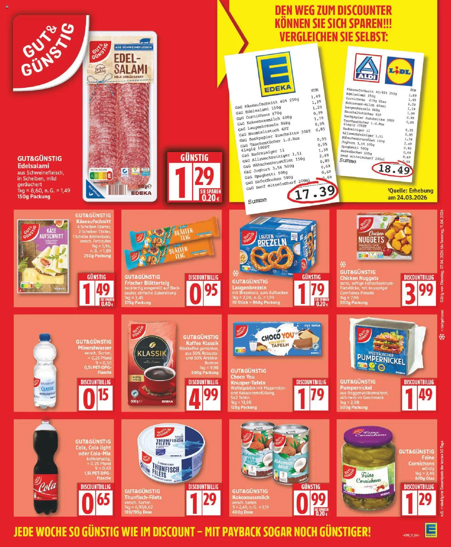 Edeka Prospekt 	 – gültig ab 07.04.2026 | Seite: 11 | Produkte: Pute, Cola, Joghurt, Salami