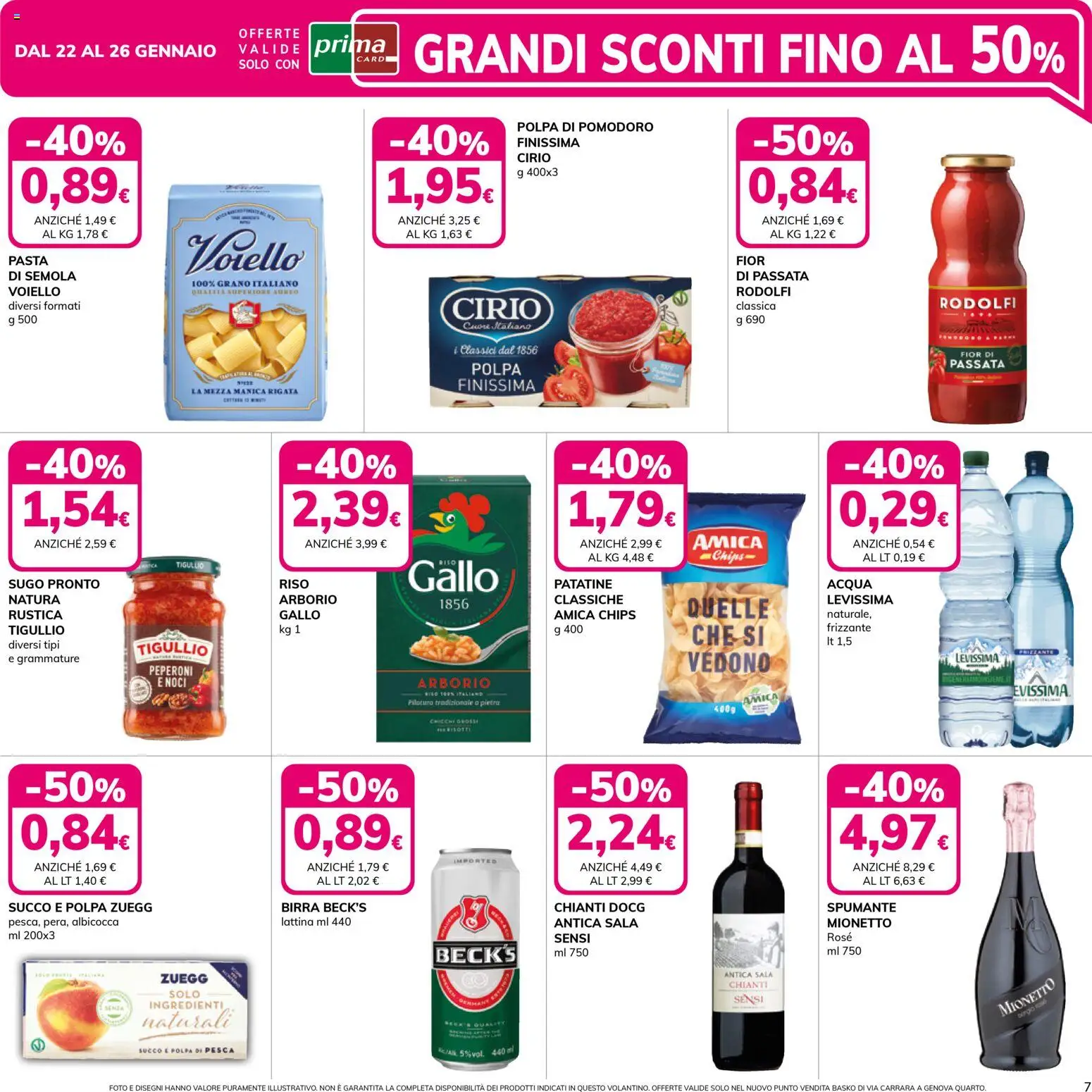 Volantino Basko del 22.01.2026 | Pagina: 7 | Prodotti: Birra, Pomodoro, Spumante, Sugo