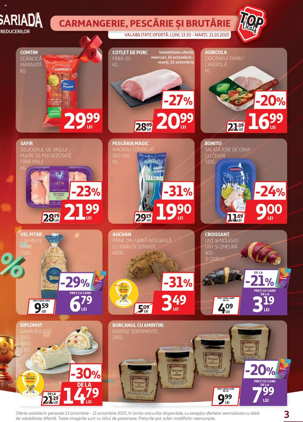 Noul catalog Auchan – valabil de la 13.10.2025 | Pagină: 3 | Produse: Lait de coco, Pâine, Făină, Pește