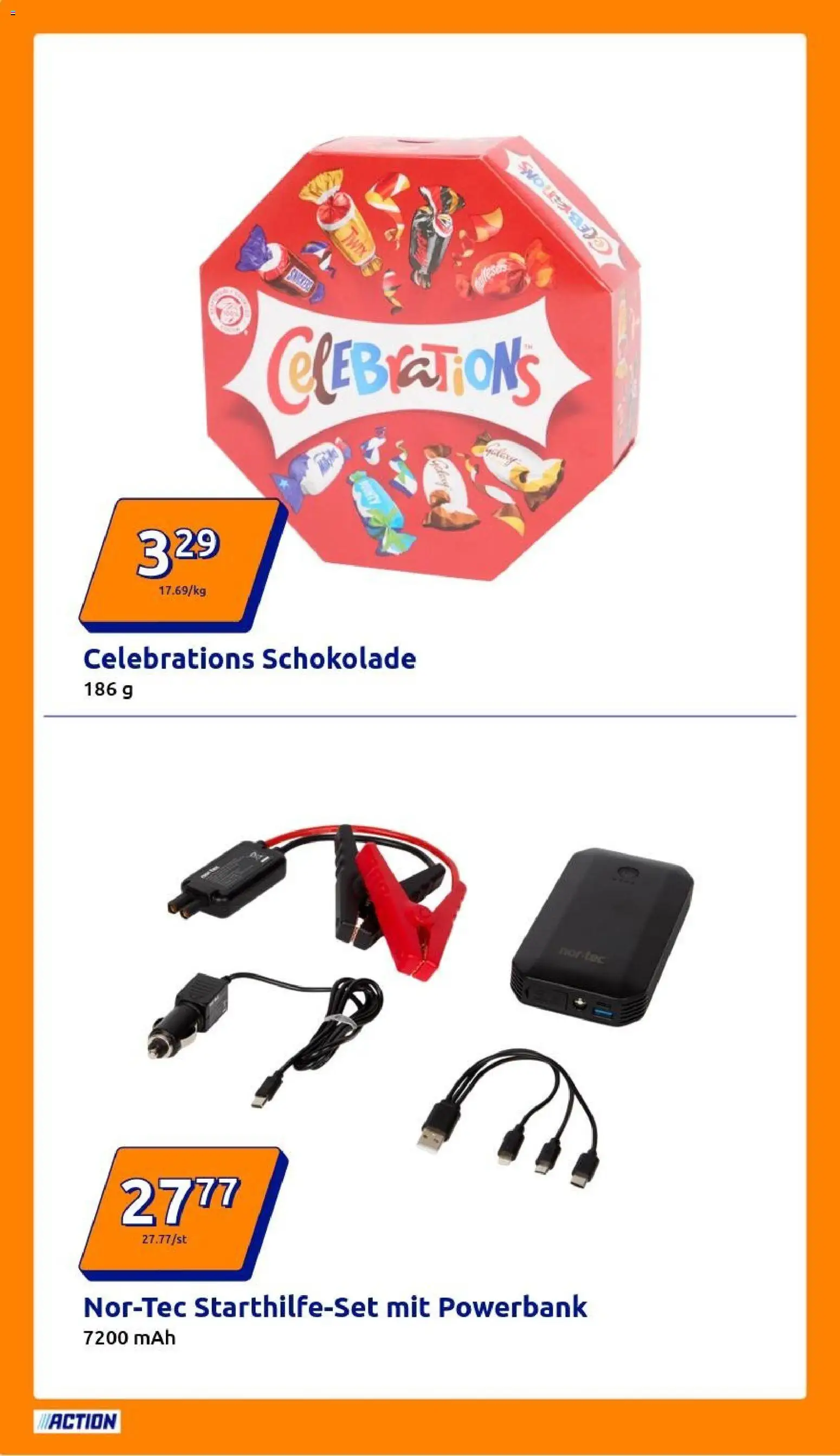 Action Prospekt – gültig ab 22.10.2025 | Seite: 4 | Produkte: Schokolade, Celebrations, Powerbank