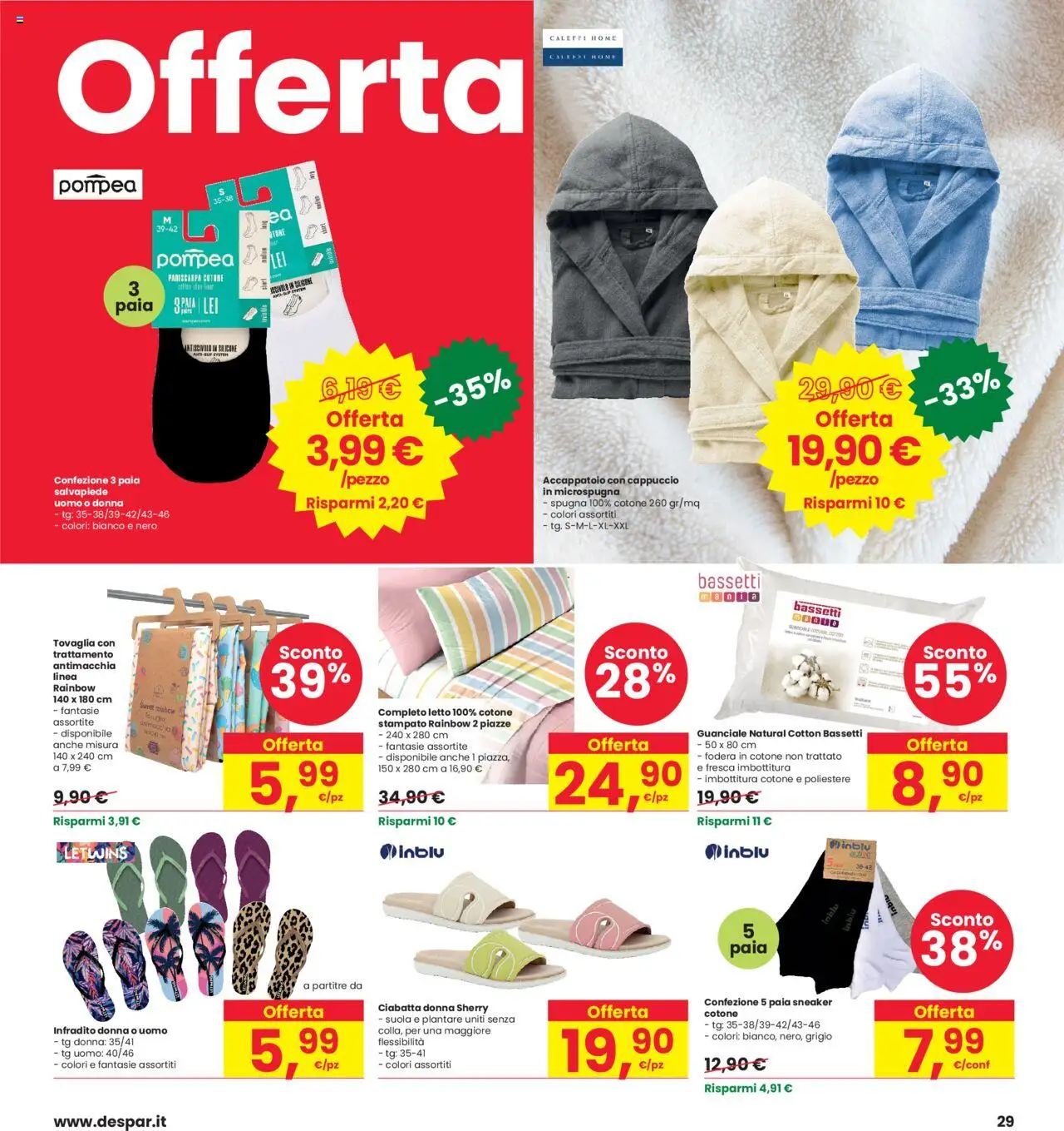 Volantino Interspar del 05.06.2025 | Pagina: 29 | Prodotti: Spugna, Accappatoio, Cappuccio, Guanciale