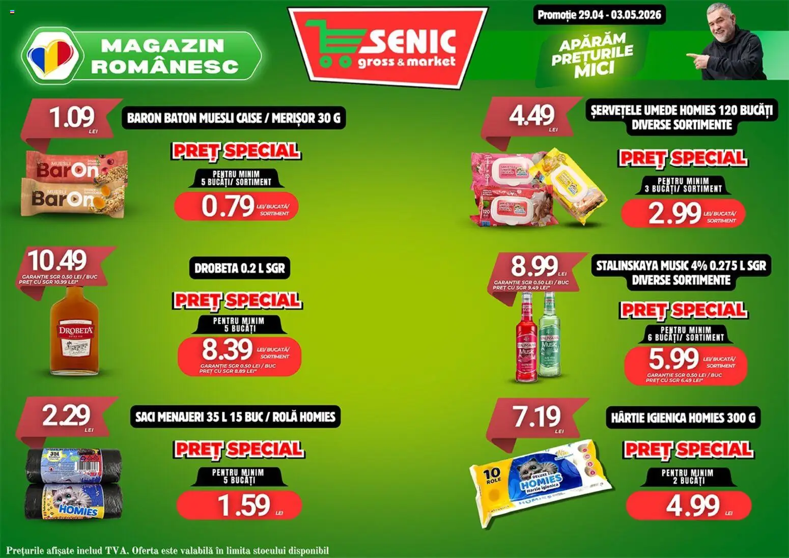 Noul catalog Senic – valabil de la 27.04.2026 | Pagină: 6 | Produse: Role, Mici, Șervețele umede, Ahtapot