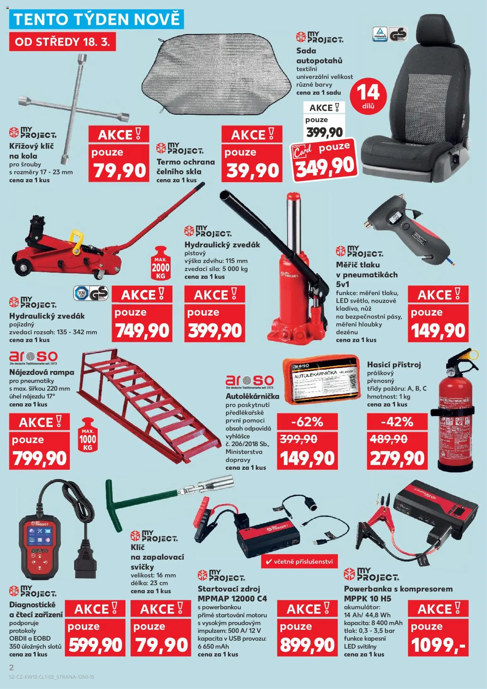 Kaufland leták - Plzeň Bory od 18.03.2026 | Strana: 2 | Produkty: Nůž, Barvy, Kola, LED