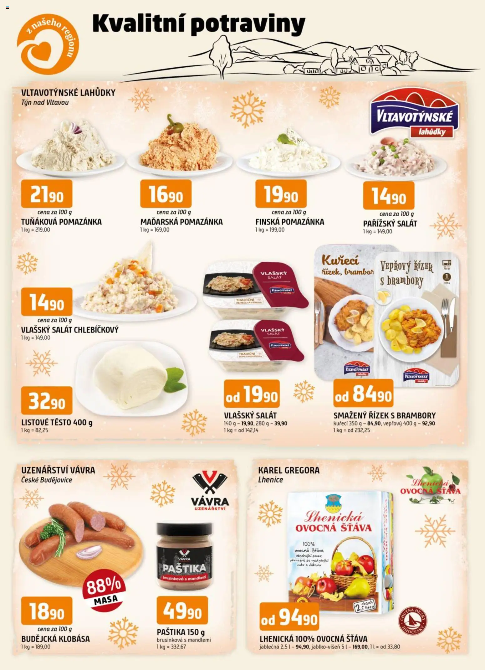 Trefa leták - Kvalitní potraviny z našeho regionu od 17.12.2025 | Strana: 1 | Produkty: Listové těsto, Potraviny, Paštika, Těsto