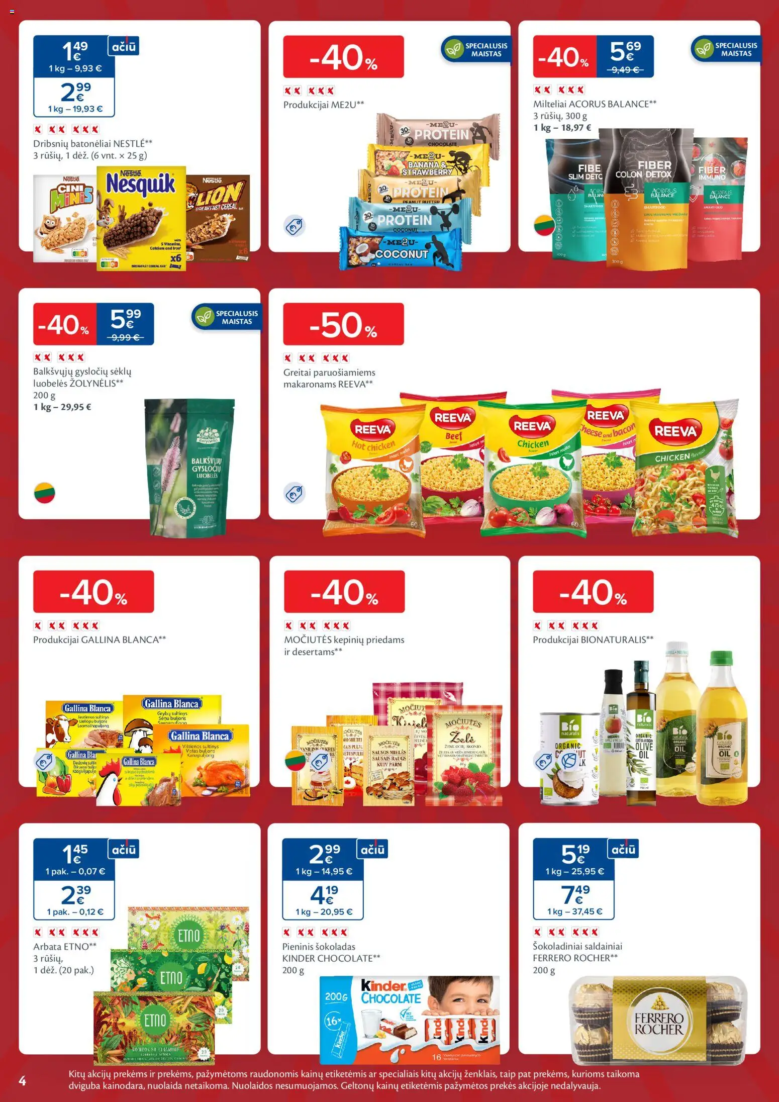 MAXIMA akcijos nuo 28.10.2025 | Puslapis: 4 | Prekių: Vištienos, Šokoladas, Cukrus, Arbata