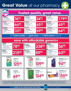 Clicks Specials │ valid from 21.08.2025 | Page: 3 | Products: Cough syrup, Switch, Cream, Syrup
