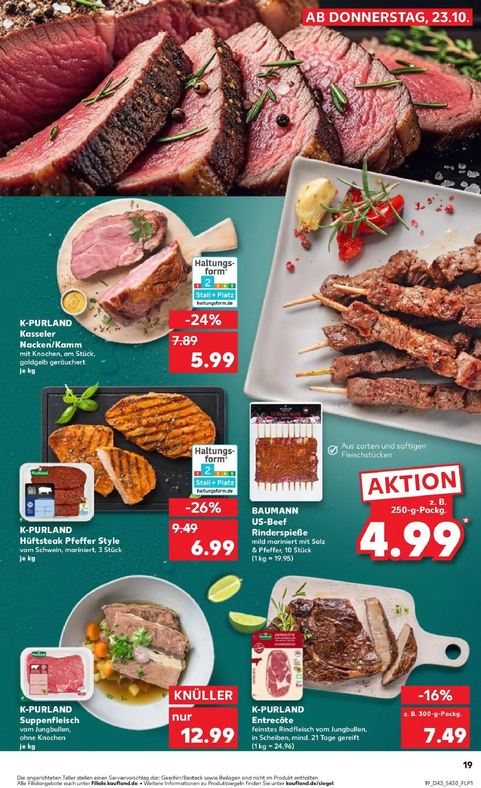 Kaufland prospekt Regensburg	 – gültig ab 23.10.2025 | Seite: 19 | Produkte: Entrecote, Salz, Pfeffer, Suppenfleisch