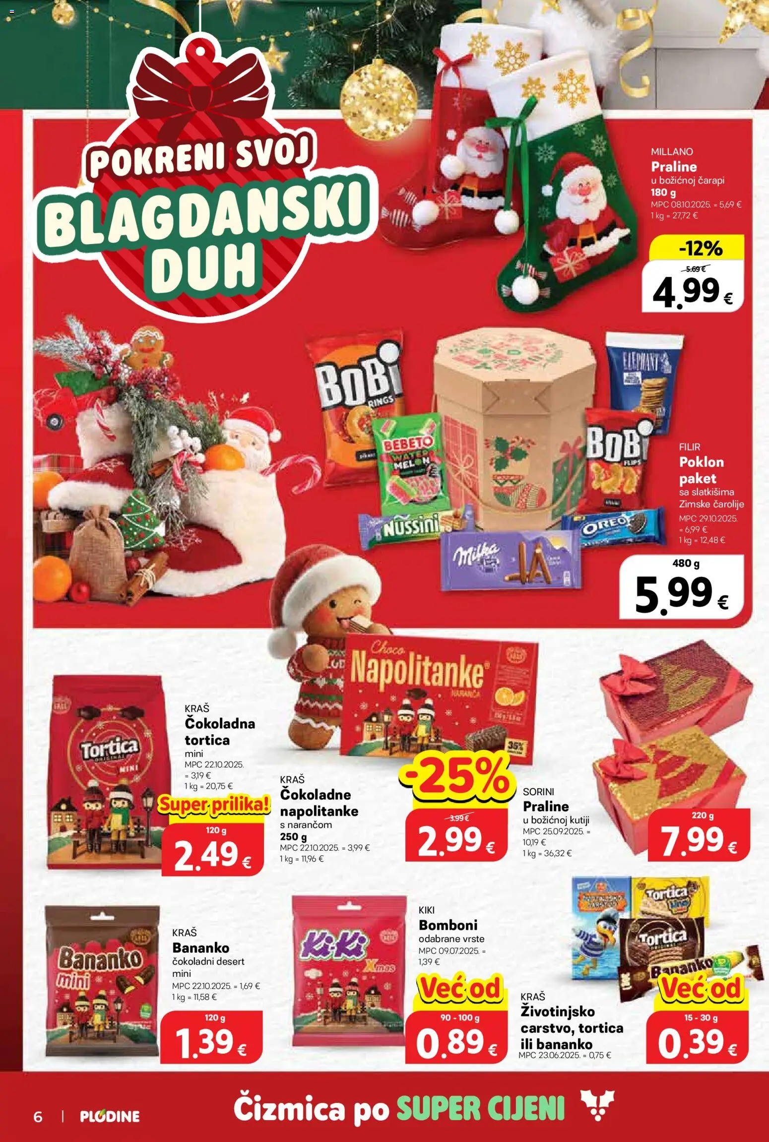 Plodine katalog | vrijedi od 03.12.2025 | Stranica: 6 | Proizvodi: Praline, Bomboni, Napolitanke, Milka