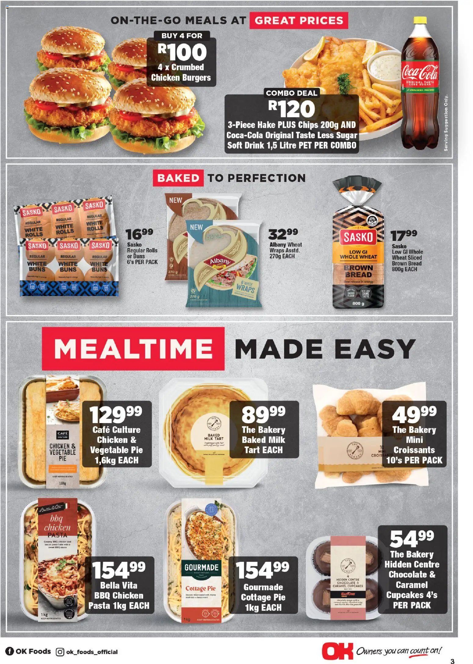 New OK Foods catalogue – valid from 24.10.2025 | Page: 3 | Products: Bakery, Buns, Sugar, Bacon