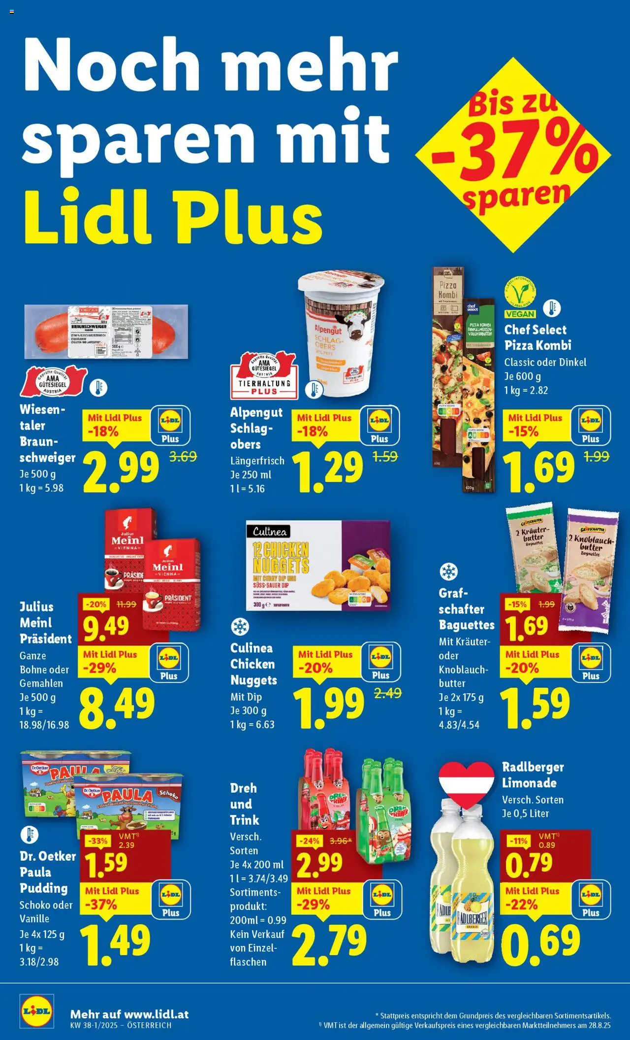 Lidl Flugblatt gültig ab 11.09.2025 | Seite: 38 | Produkte: Knoblauch, Butter, Pizza