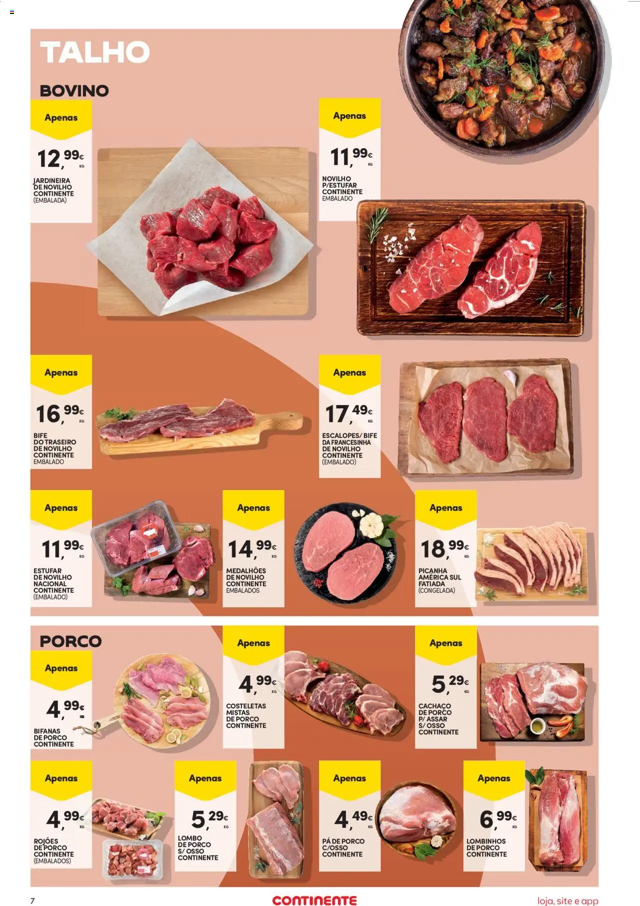 Continente Semanal Continente Bom Dia │ válido de 05.08.2025 | Página: 7 | Produtos: Lombo, Pá