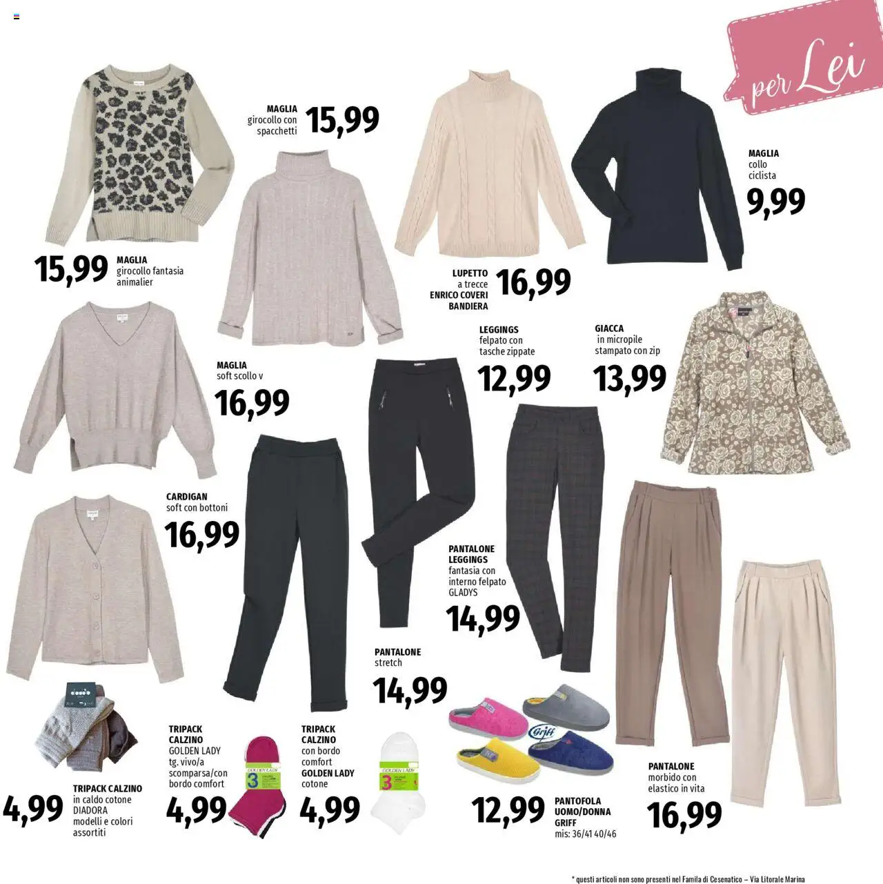 Volantino Famila del 02.10.2025 | Pagina: 23 | Prodotti: Giacca, Leggings, Cardigan