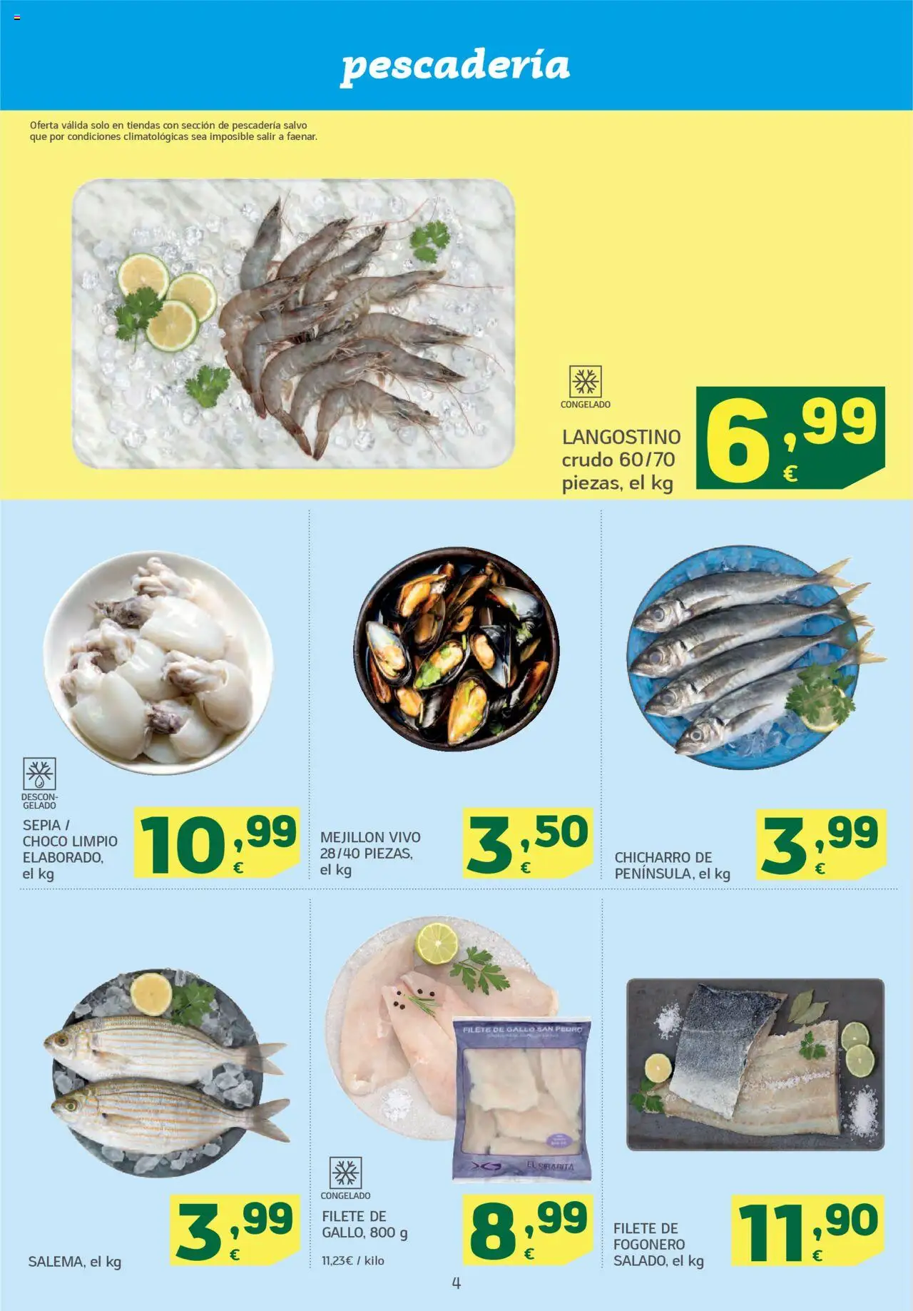 HiperDino folleto │ válido desde el 09.09.2025 | Página: 4 | Productos: Filete, Langostino