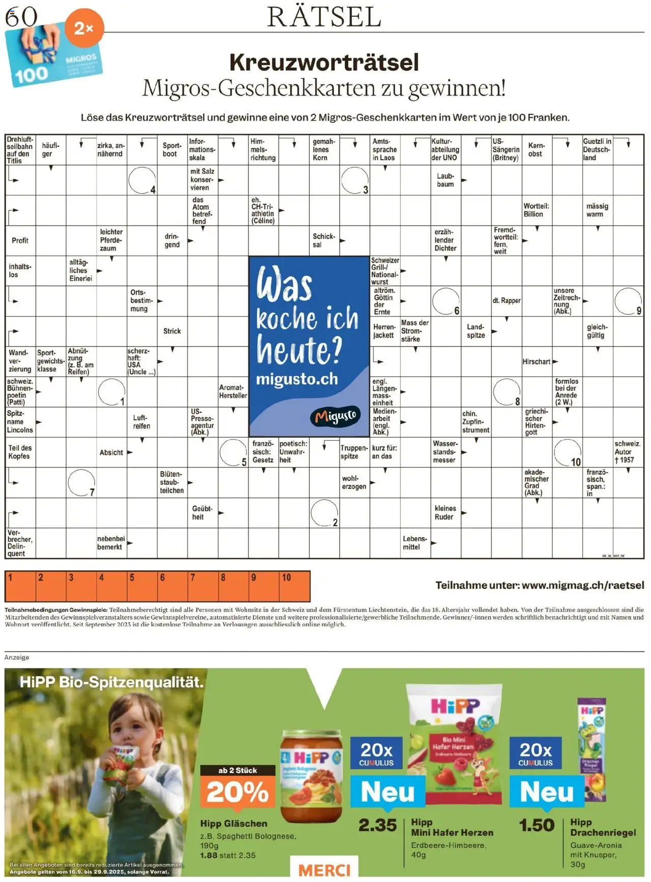 Migros Magazin – gültig ab 16.09.2025 | Seite: 60