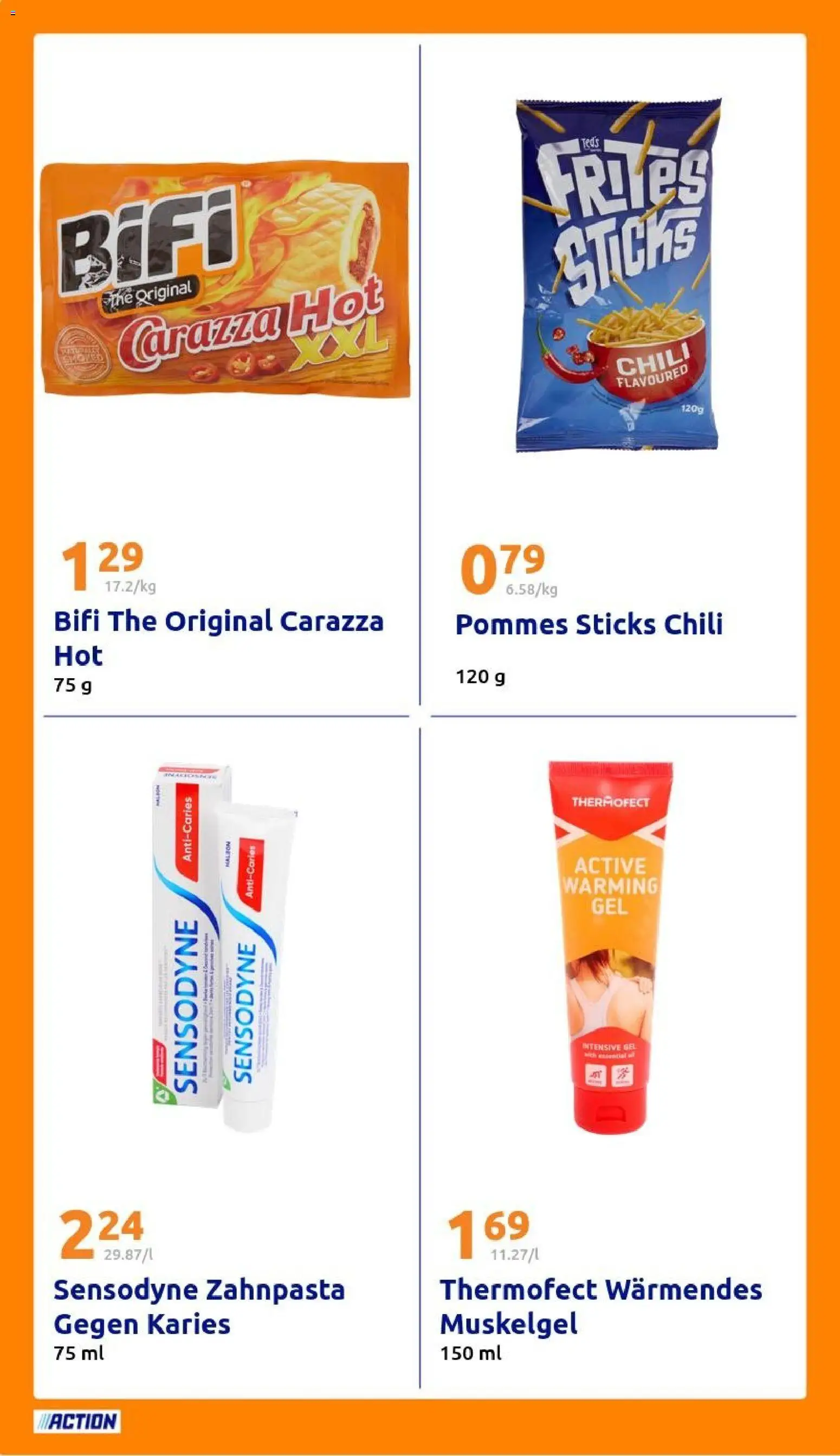 Action Prospekt – gültig ab 25.03.2026 | Seite: 20 | Produkte: Bifi, Pommes, Zahnpasta, Chili
