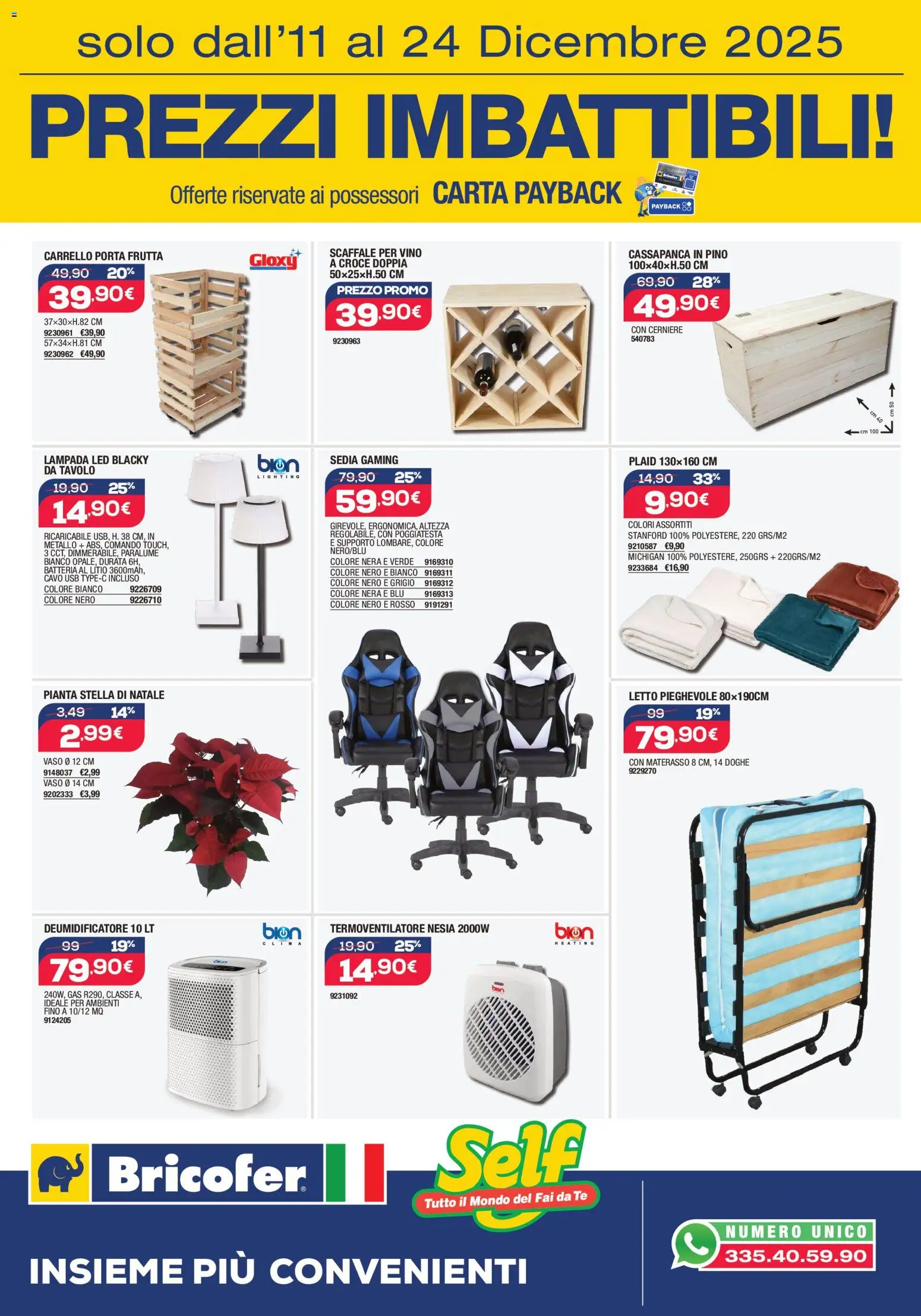 Volantino Self del 11.12.2025 | Pagina: 8 | Prodotti: Plaid, Cavo, Batteria, Vaso