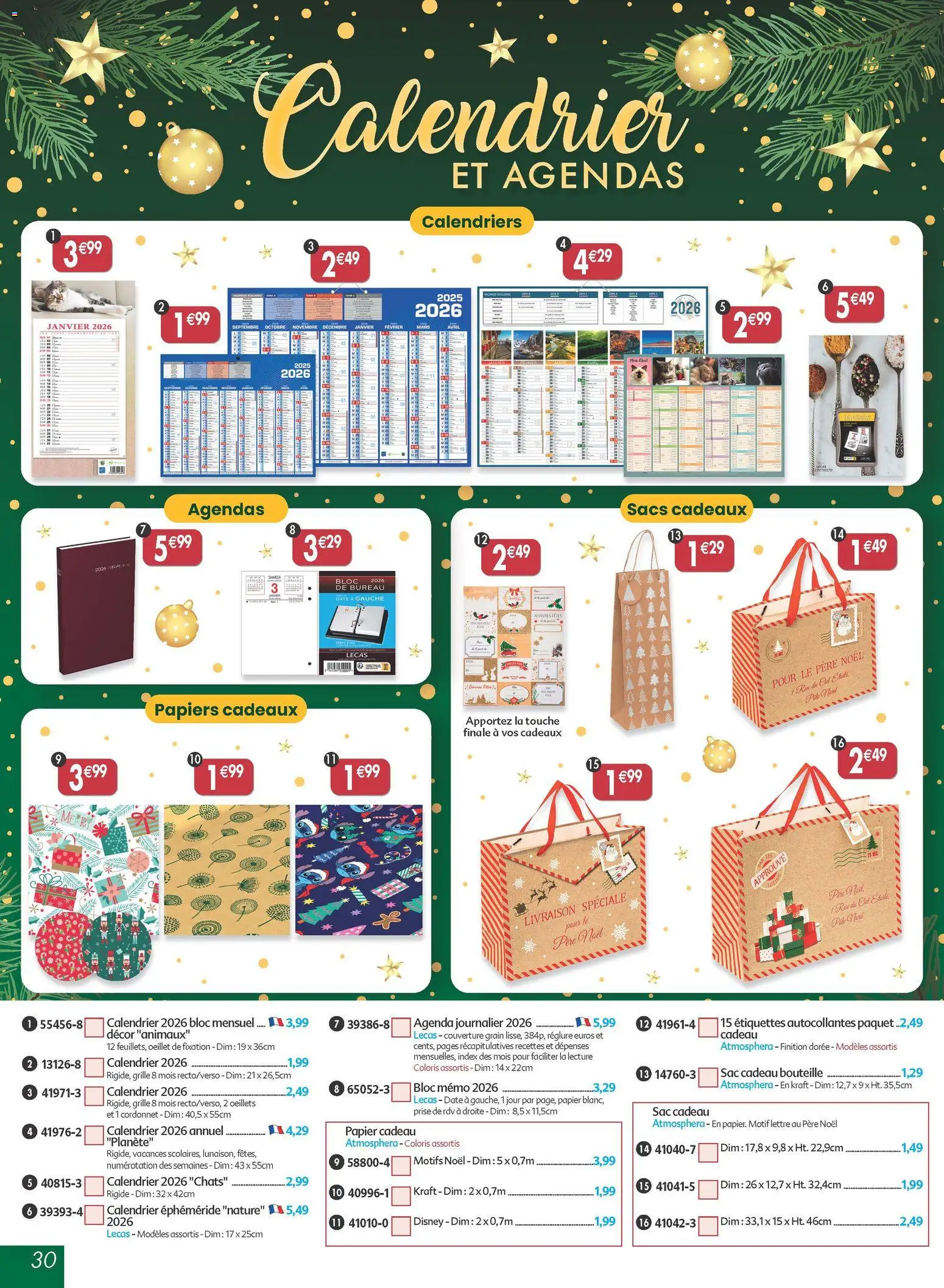 {H1} | Page: 30 | Produits: Sac, Calendrier, Papier cadeau, Couverture