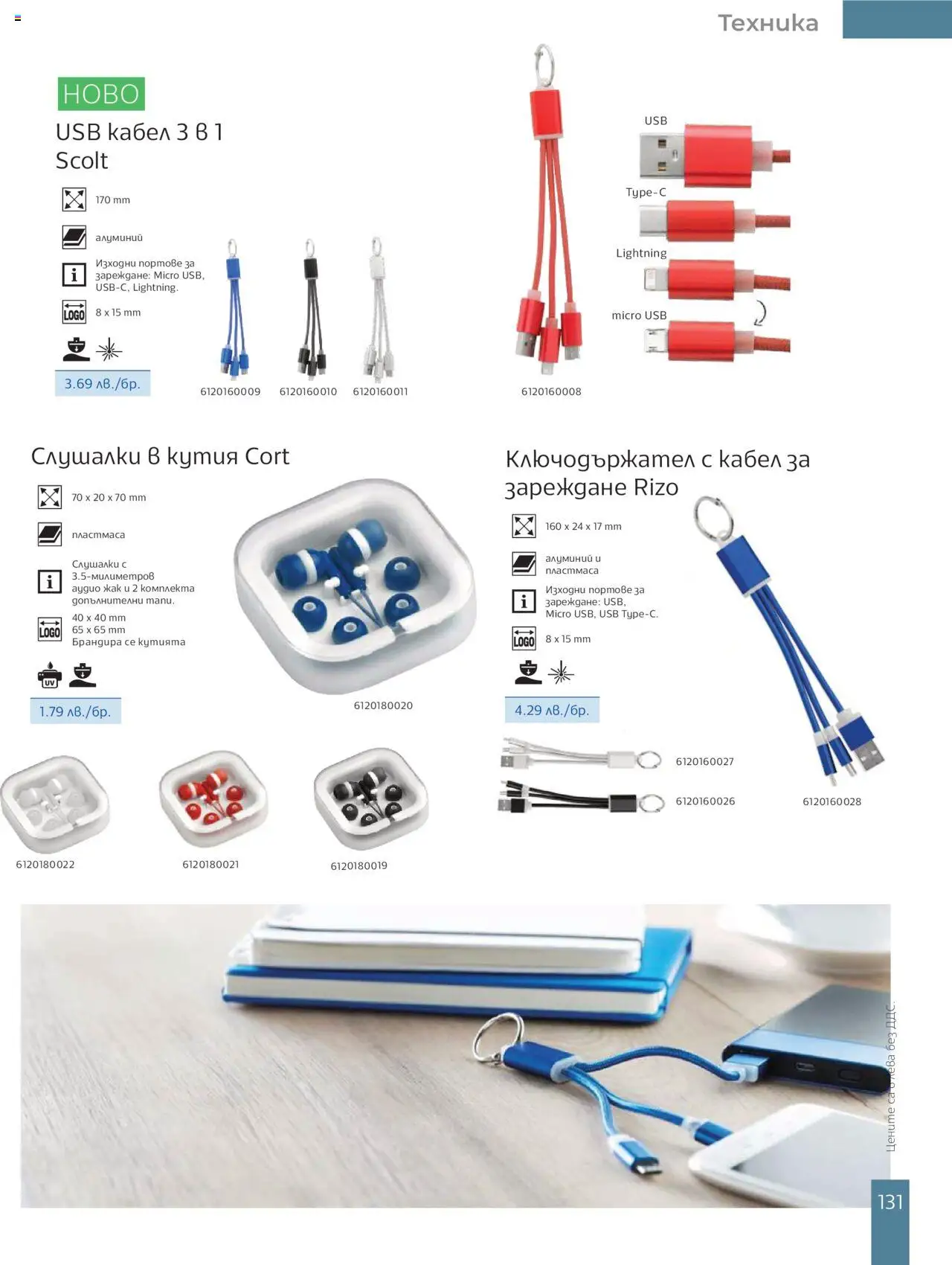  | Страница: 133 | Продукти: Слушалки, Кабел, USB, Кутия