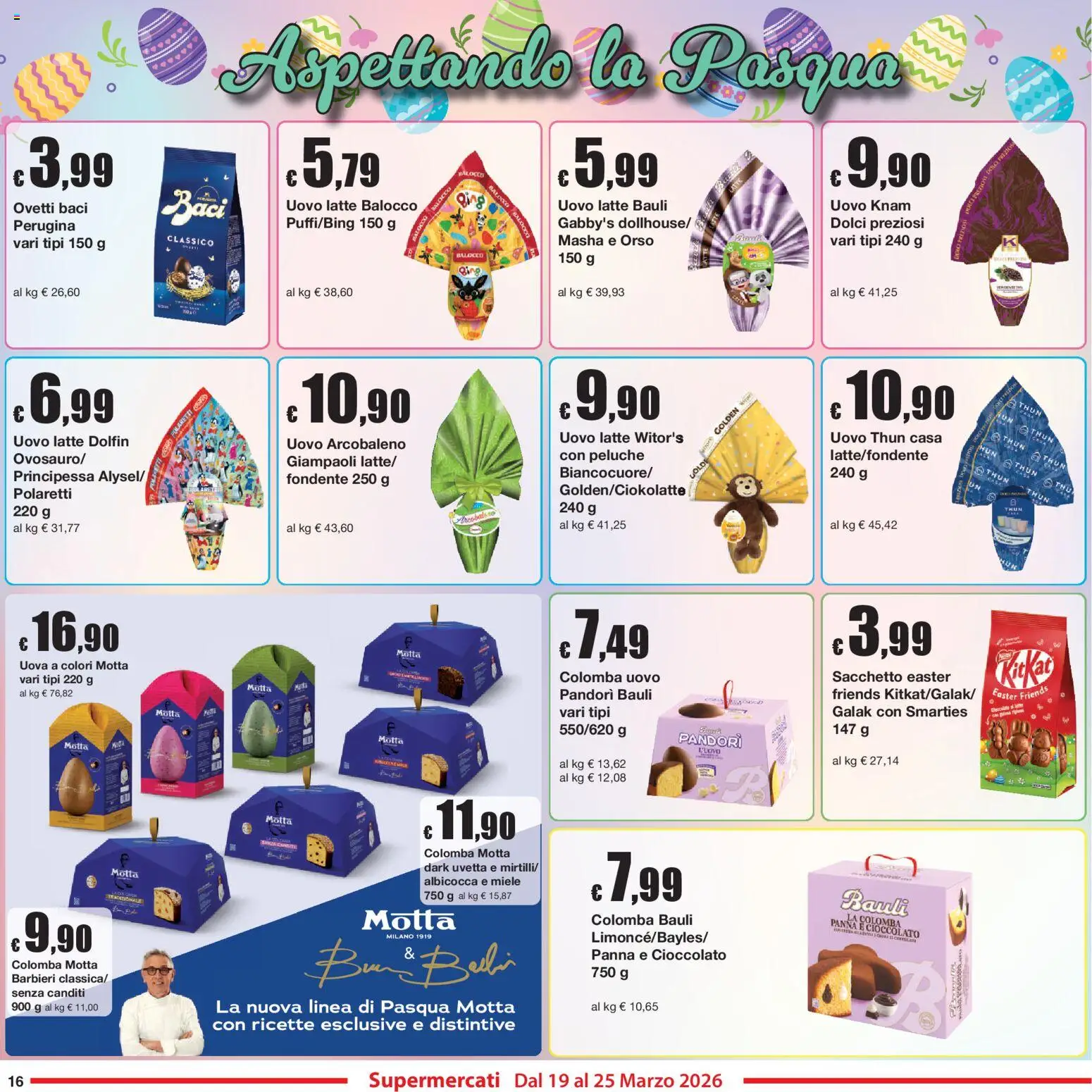 Volantino Sì con Te del 19.03.2026 | Pagina: 16 | Prodotti: Peluche, Uova, Cioccolato, Latte