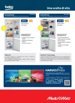 Anteprima del volantino Media World Cucina catalogo valido a partire dal 25.11.2025 | Pagina: 59 | Prodotti: Compressore, Frutta, Freezer, Frigorifero combinato