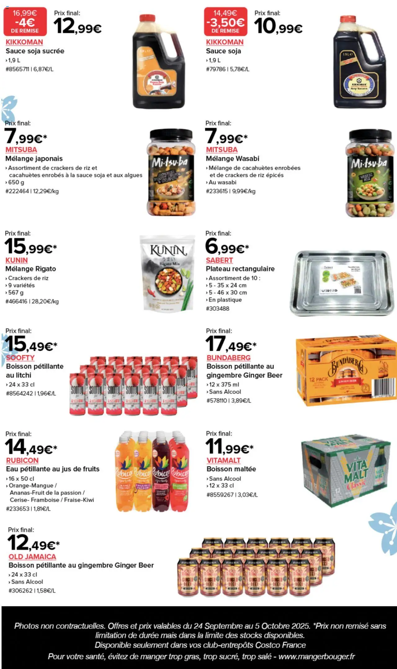  | Page: 3 | Produits: Alcool, Sauce soja sucrée, Algues, Gingembre