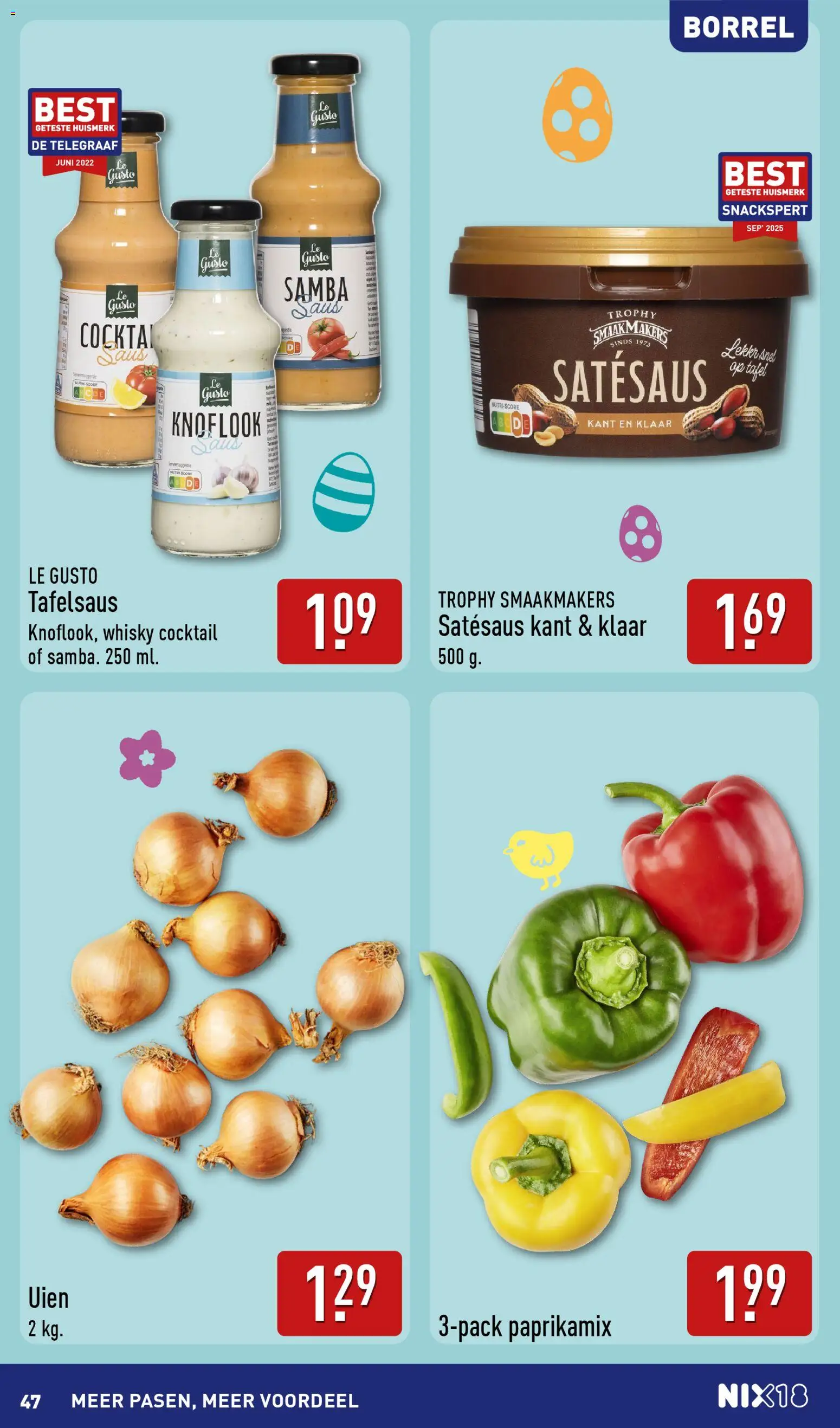 {H1} | Pagina: 47 | Producten: Whisky, Saus, Tafel, Knoflook