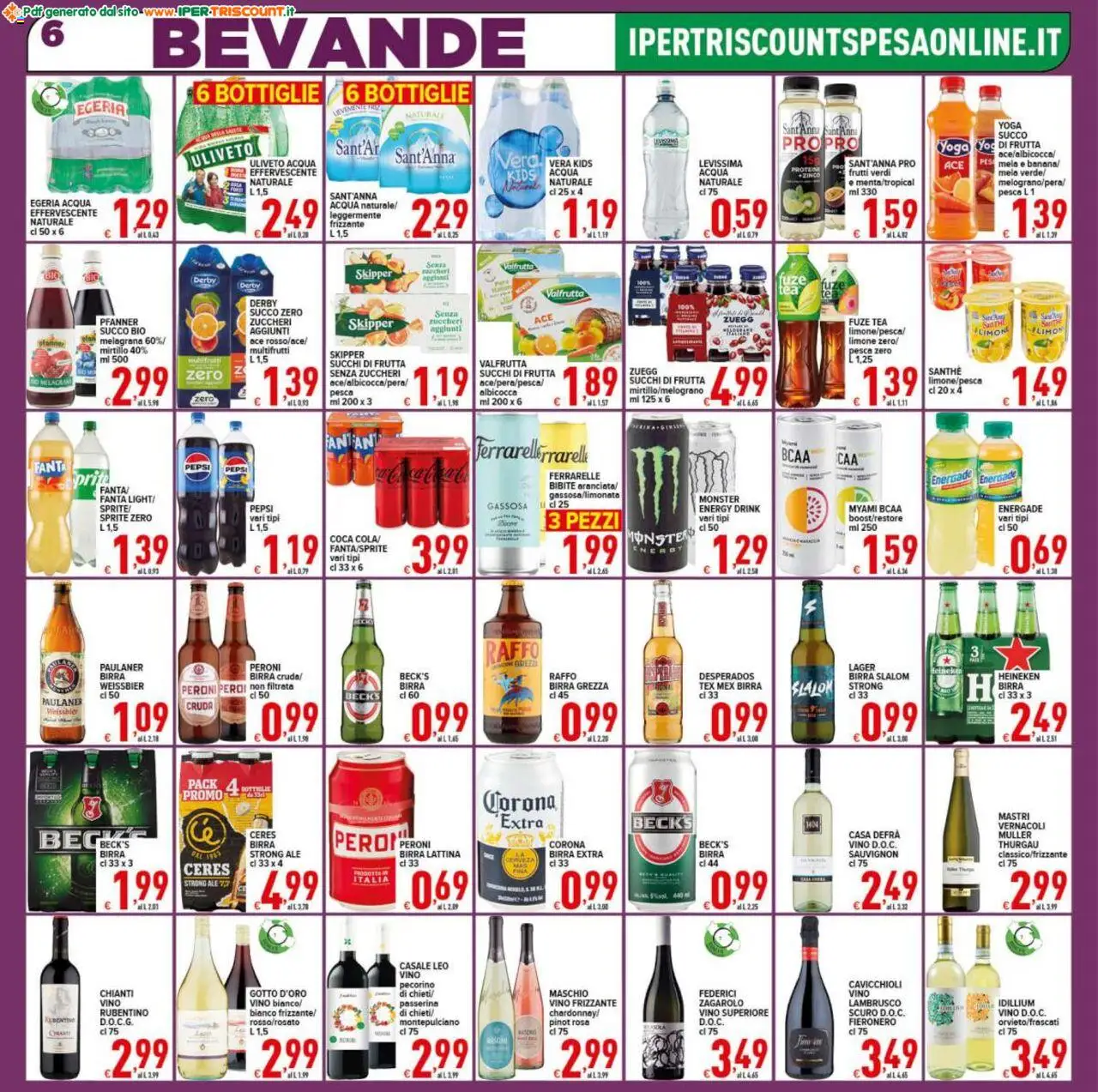 Volantino Ipertriscount del 17.09.2025 | Pagina: 6 | Prodotti: Frutta, Pesca, Fanta, Pecorino