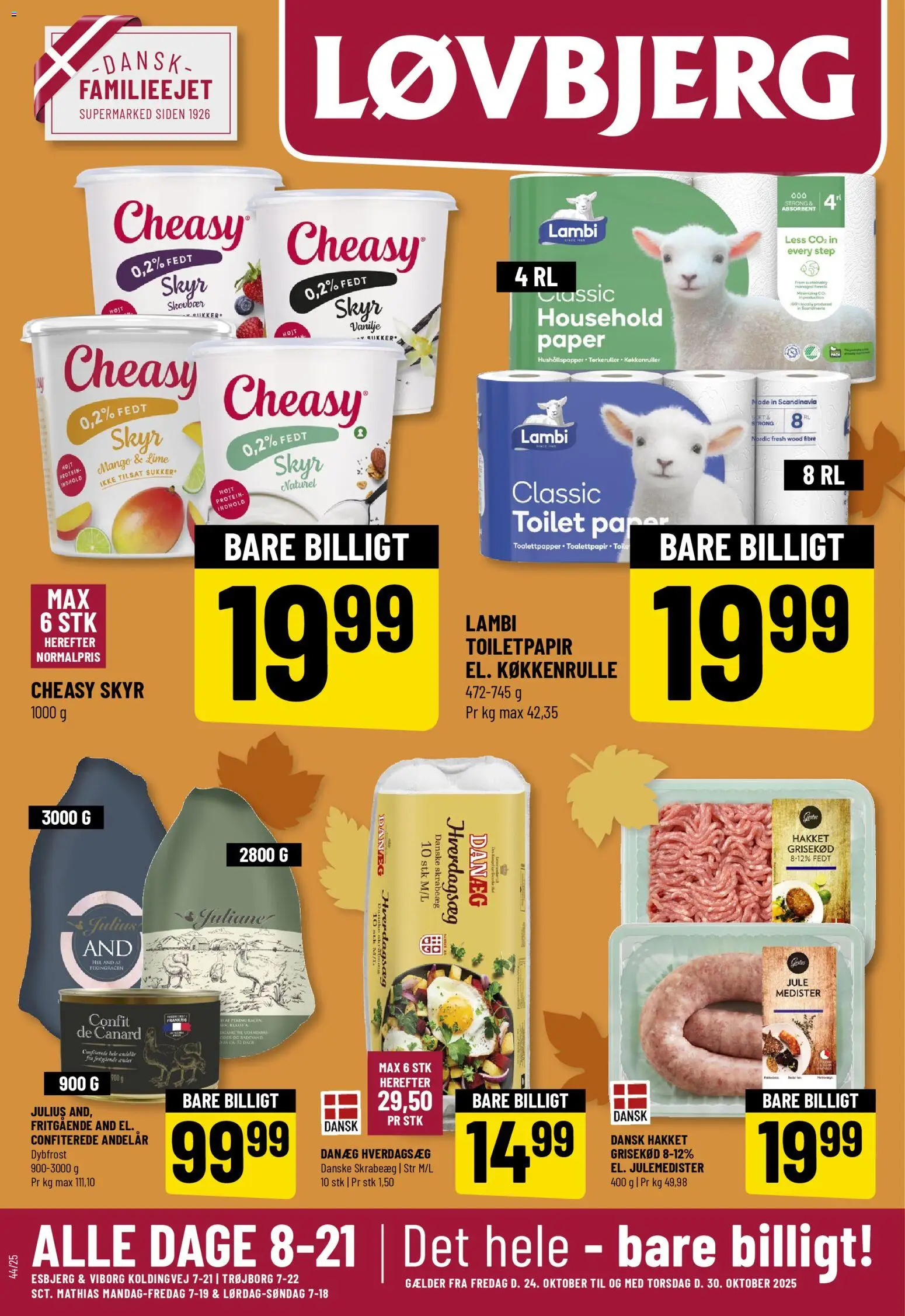 Løvbjerg tilbudsavis – gyldig fra 24.10.2025 | Side: 1 | Produkter: Skyr, Toilet, Sukker, Vanilje