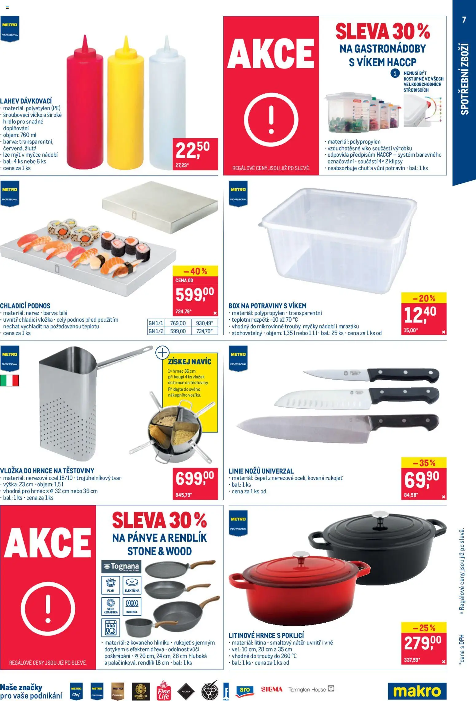 Makro leták - Nepotravinové zboží od 22.04.2026 | Strana: 7 | Produkty: Hrnce, Pánve, Hrnec, Potraviny