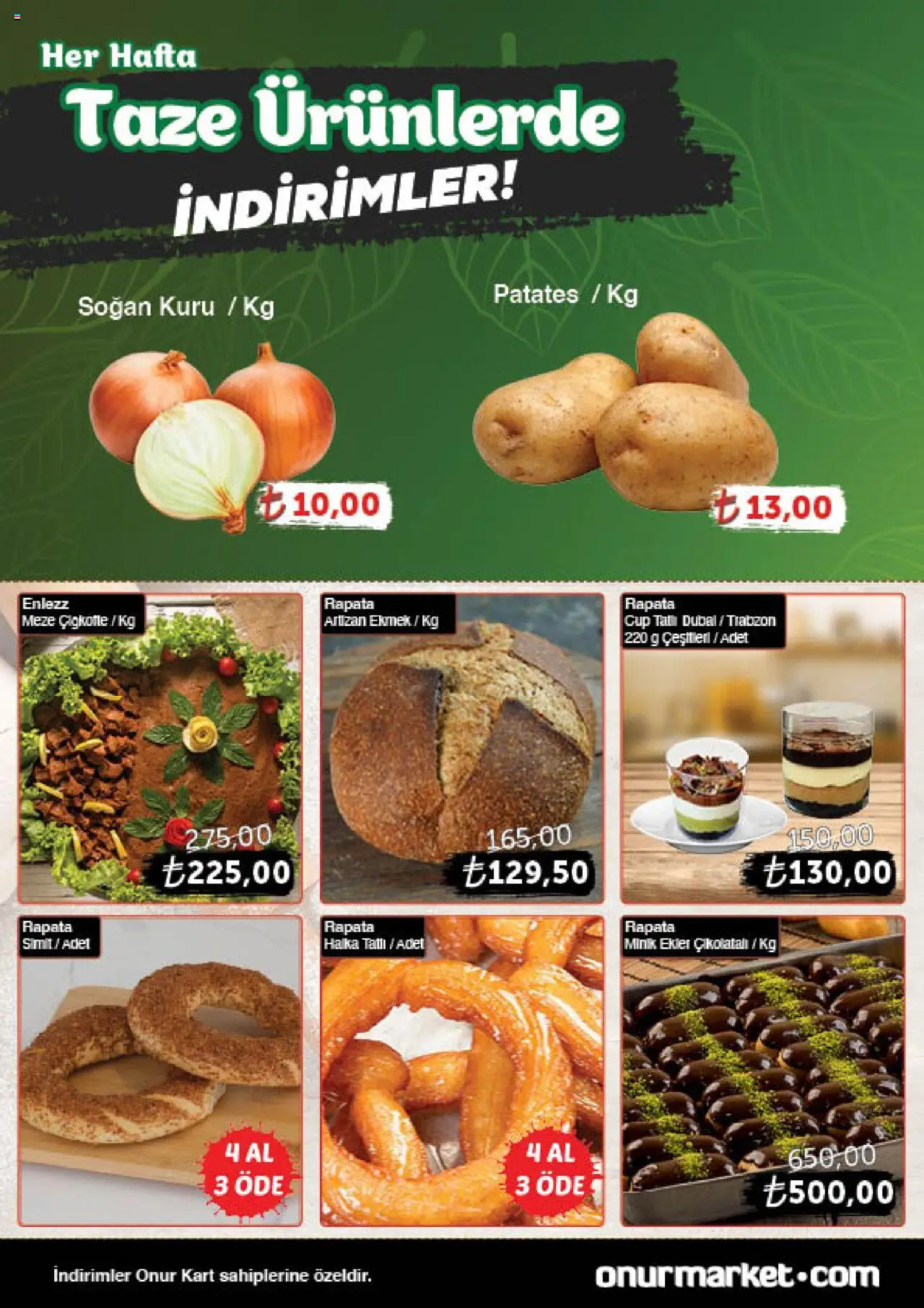 Onur Market Katalog Gurme - Istanbul - 02.10.2025 tarihinden itibaren geçerlidir | Sayfa: 4 | Ürünler: Ekmek, Patates, Soğan
