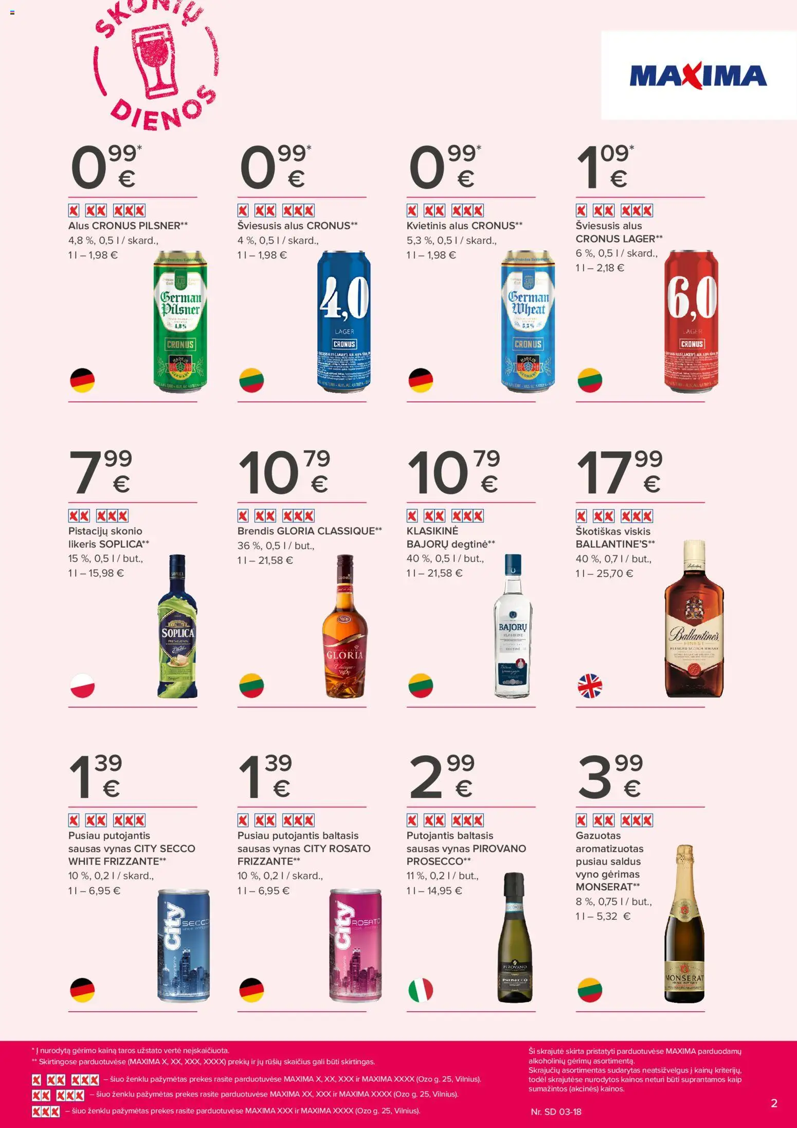 MAXIMA akcijos nuo 05.03.2026 | Puslapis: 2 | Prekių: Degtinė, Viskis, Vynas, Alus