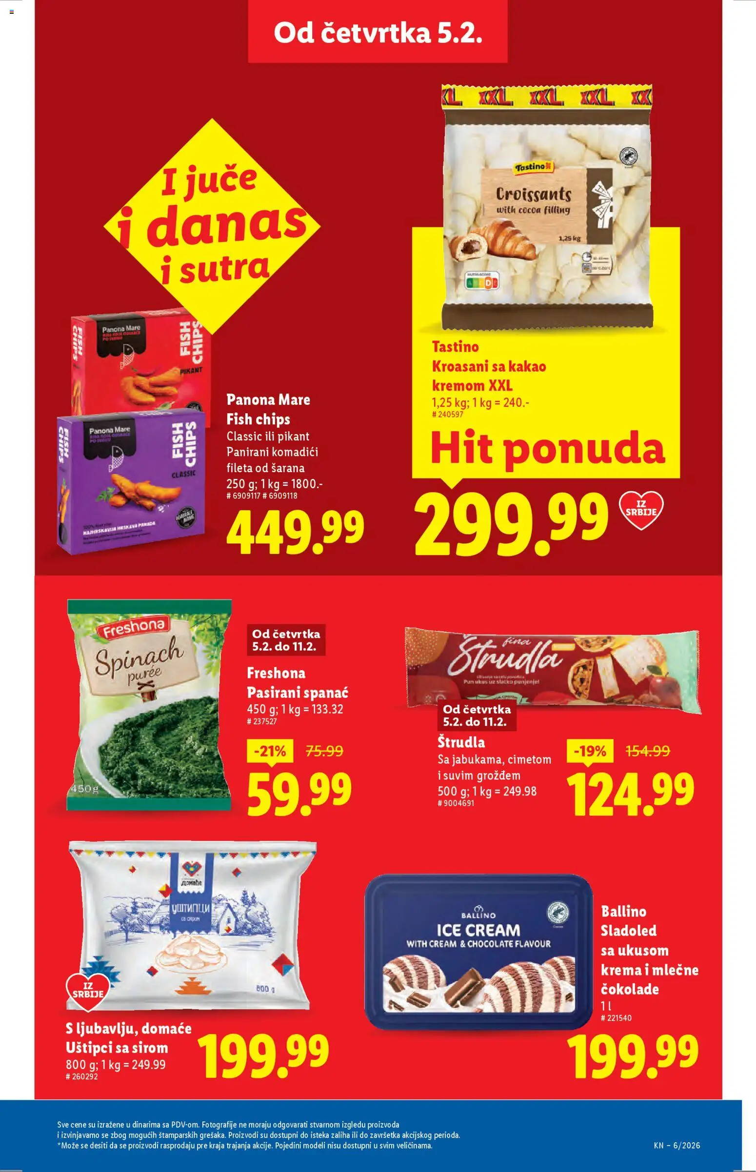Lidl katalog - važi od 05.02.2026 | Strana: 19 | Proizvode: Spanać, Sladoled, Štrudla, Krema