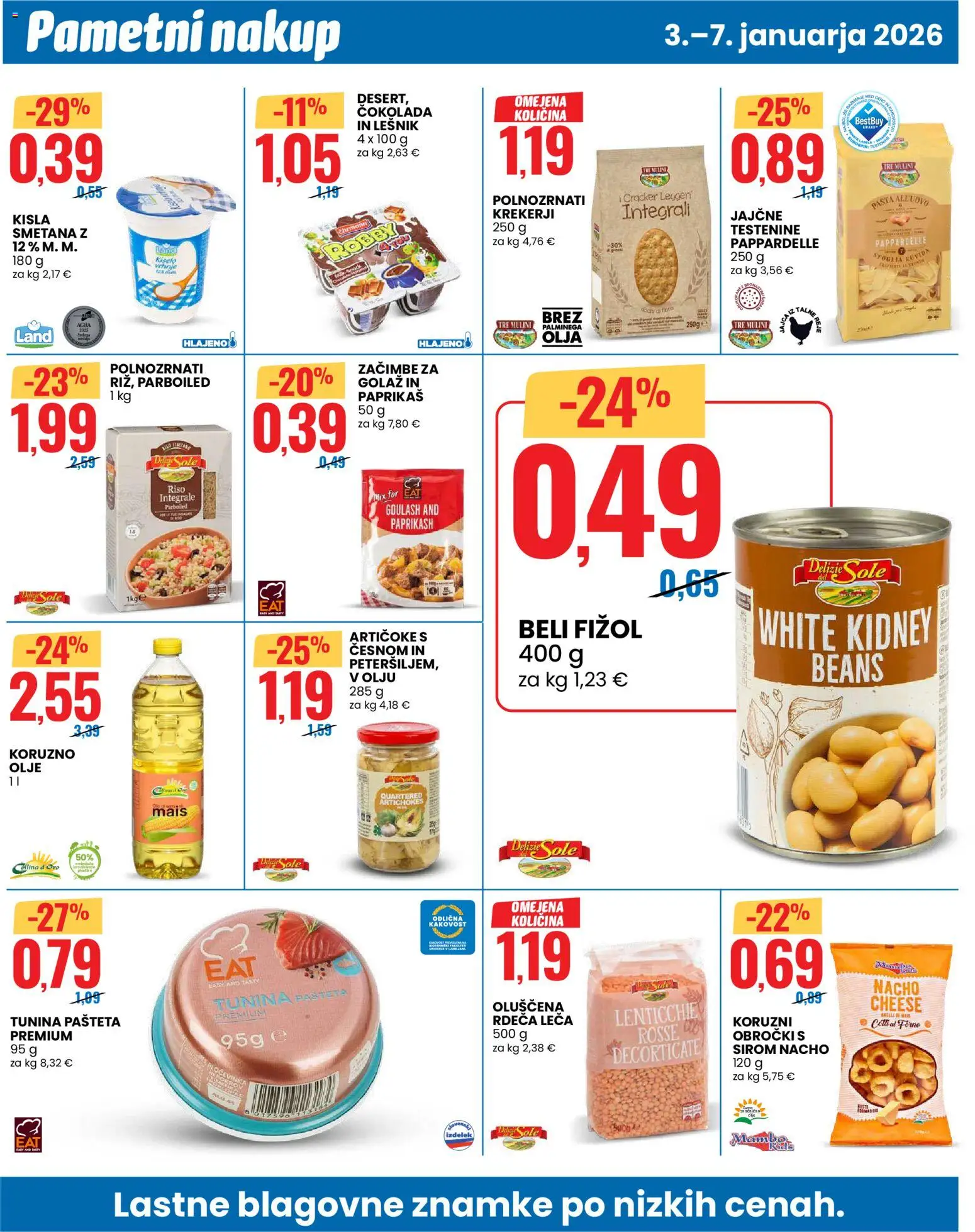 Novi Eurospin katalog ponudbe – veljaven od 03.01.2026 | Stran: 6 | Izdelki: Pašteta, Leča, Kisla smetana, Smetana