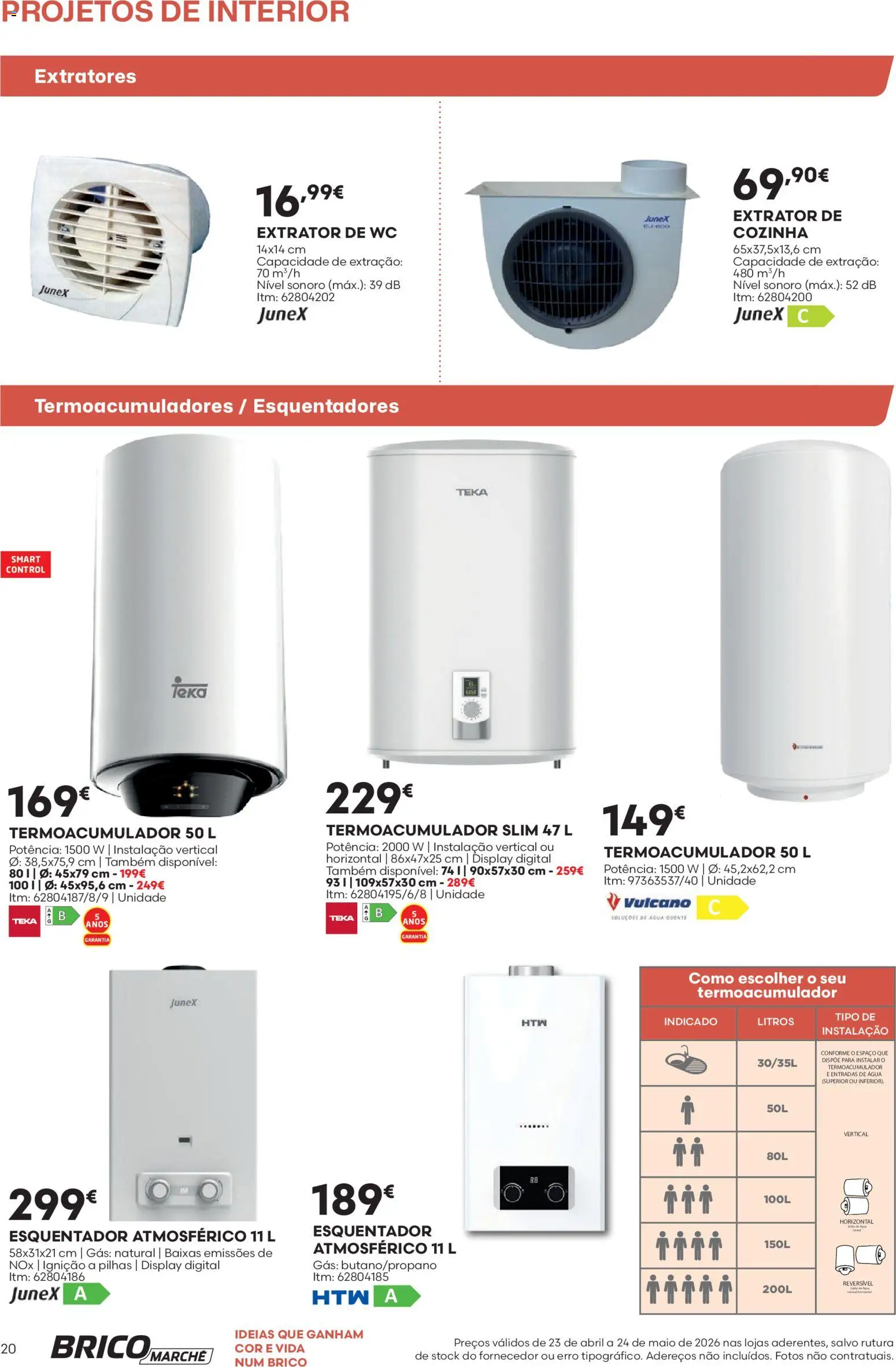 BricoMarché F06 - Folheto Catálogo Projetos de Interior │ válido de 23.04.2026 | Página: 20 | Produtos: Agua, Pilhas