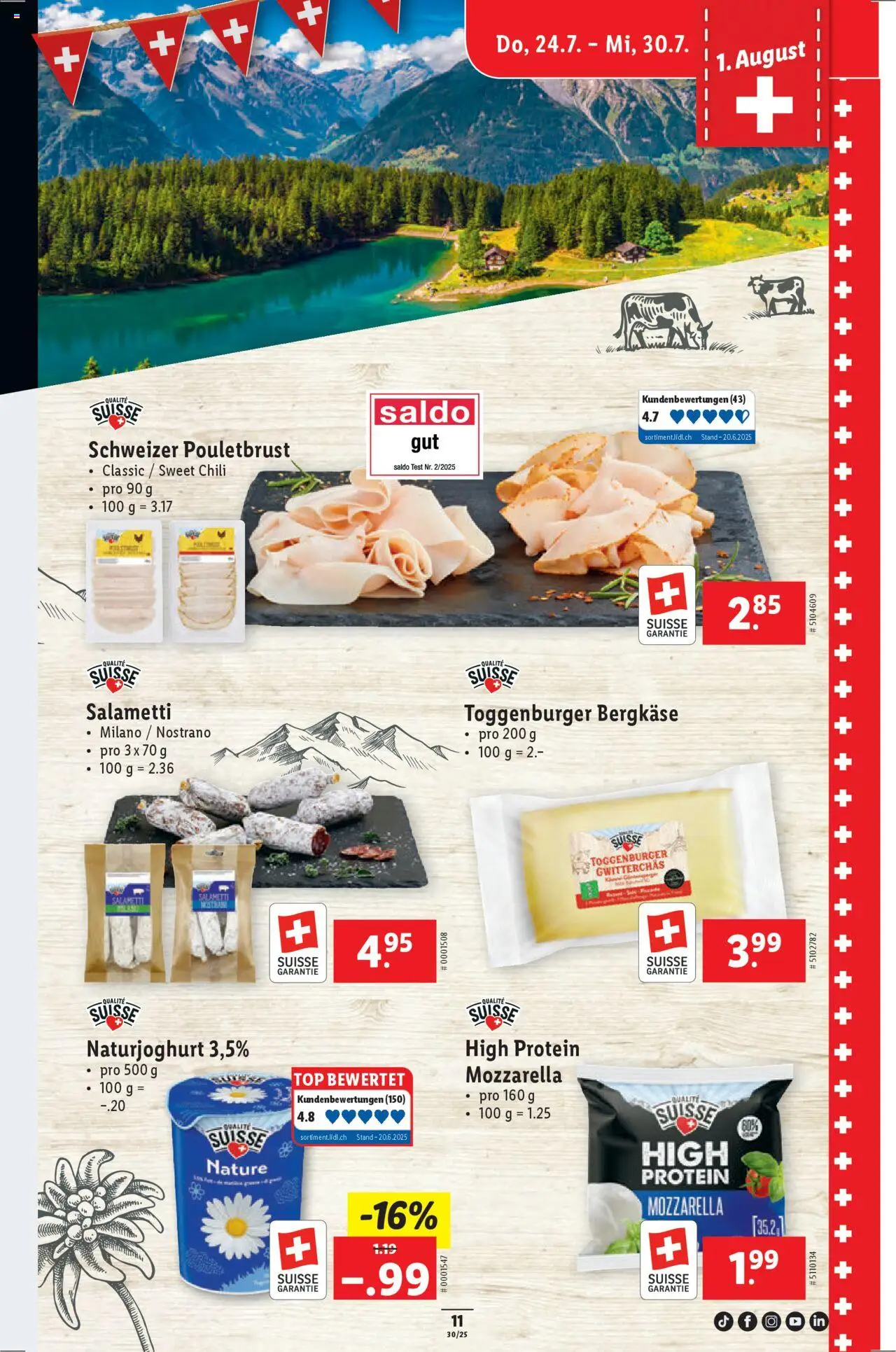 Lidl Aktionen ab 24.07.2025 | Seite: 13 | Produkte: Pouletbrust, Chili, Top