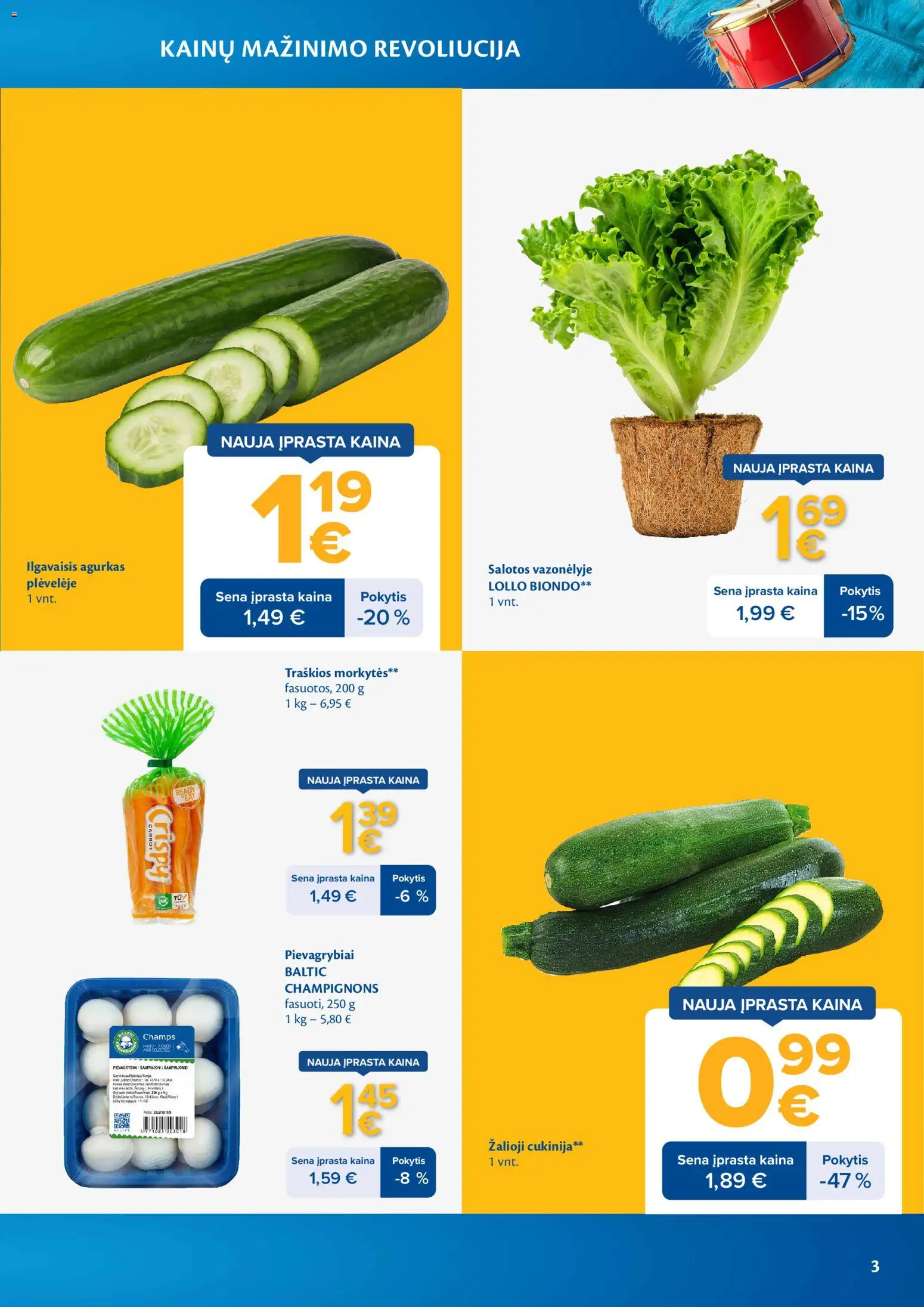 MAXIMA akcijos nuo 07.04.2026 | Puslapis: 3 | Prekių: Agurkas, Salotos, Pievagrybiai